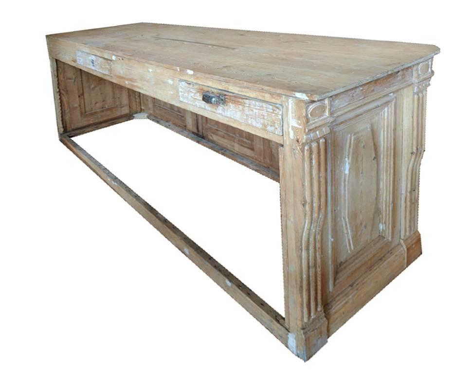 19th Century French Pine Shop Counter
