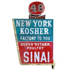 Sign from New York Kosher Sausage Shop