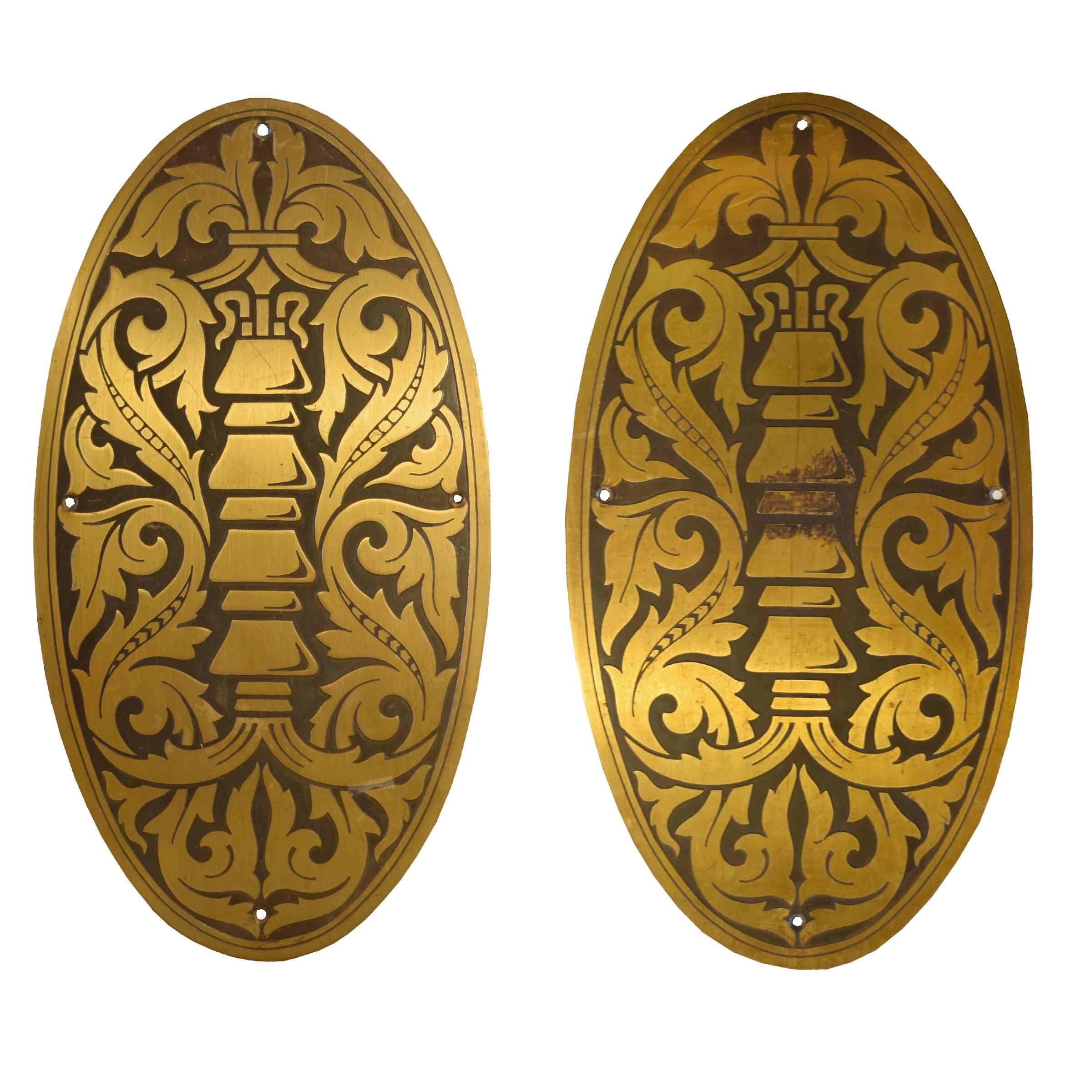 Pair of Decorative Elevator Plates