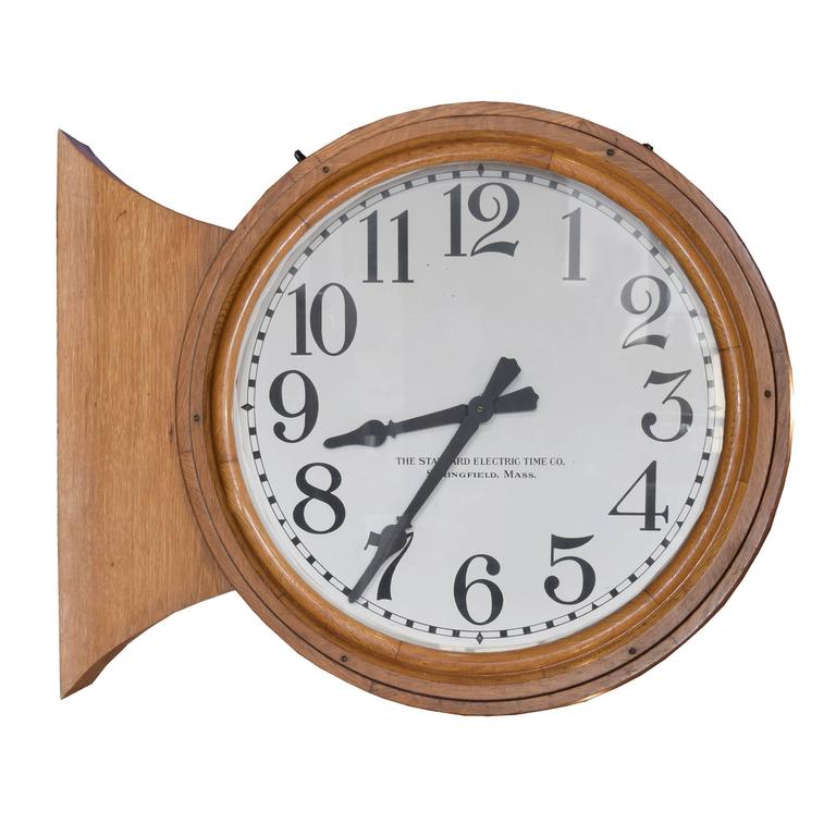 American DoubleSided Wall Clock at 1stDibs