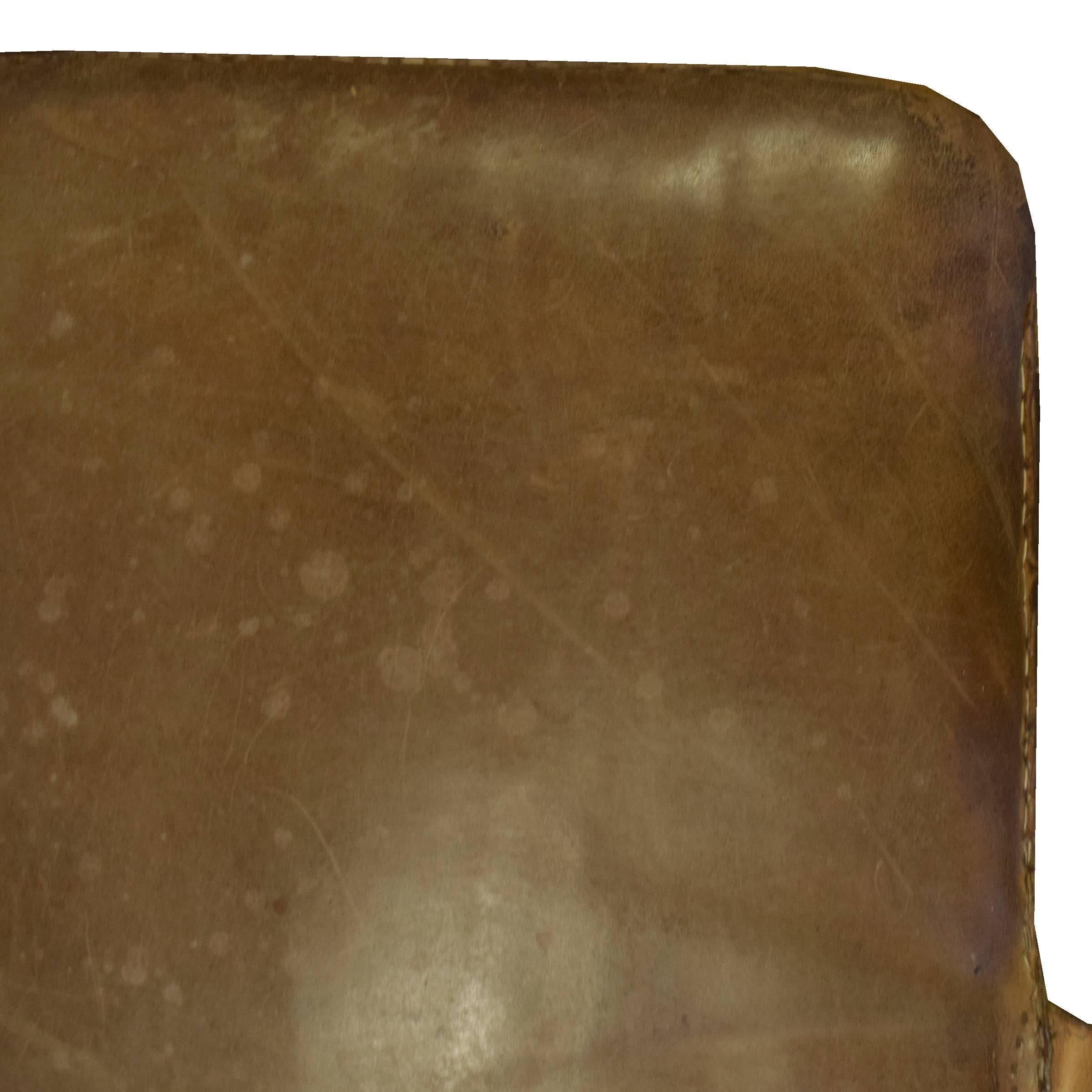 Leather mat from a Czech Republic gymnasium with a gorgeous patina, circa 1930.