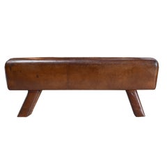 Antique Leather Pommel Horse Bench