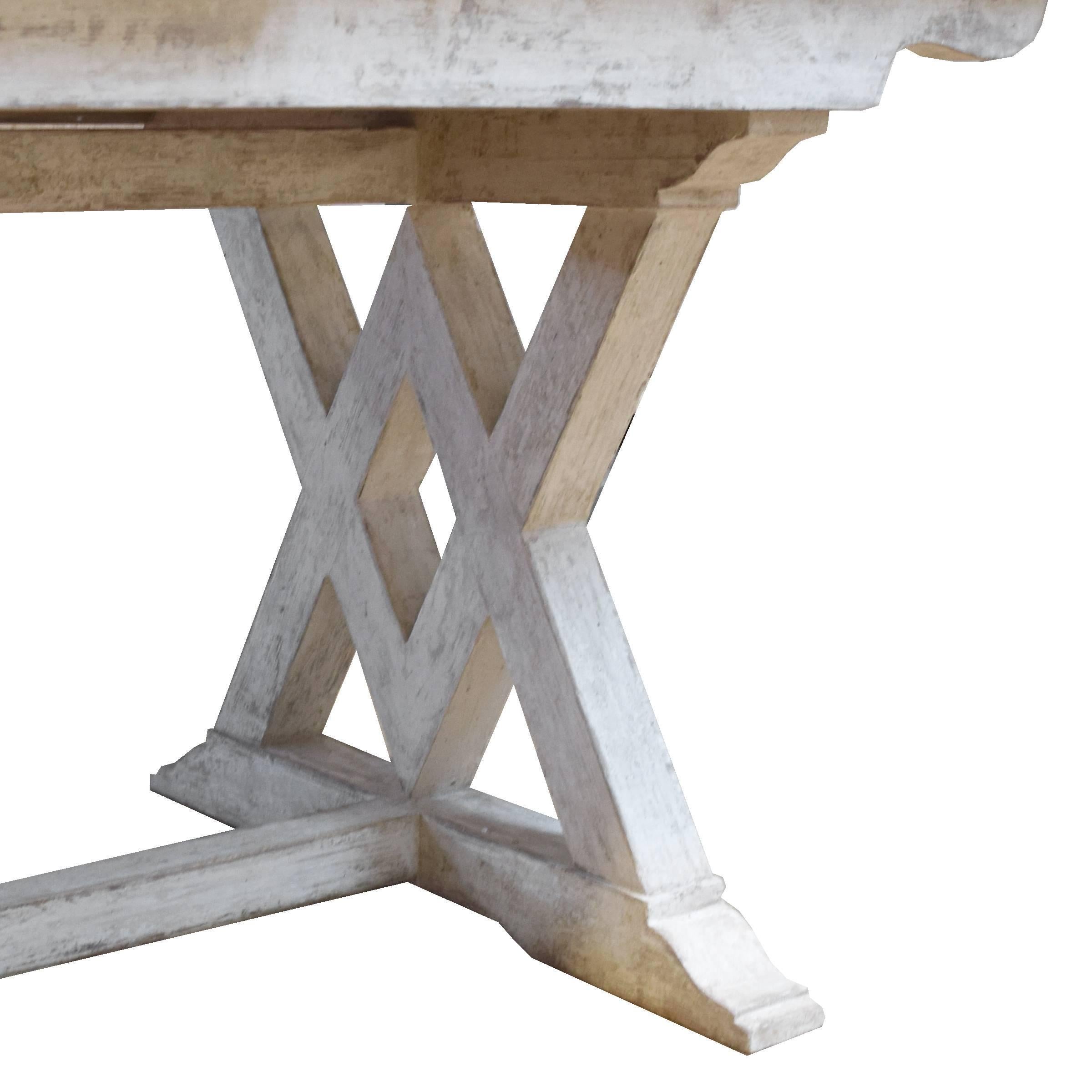 Wood Italian Trestle Table with Extensions