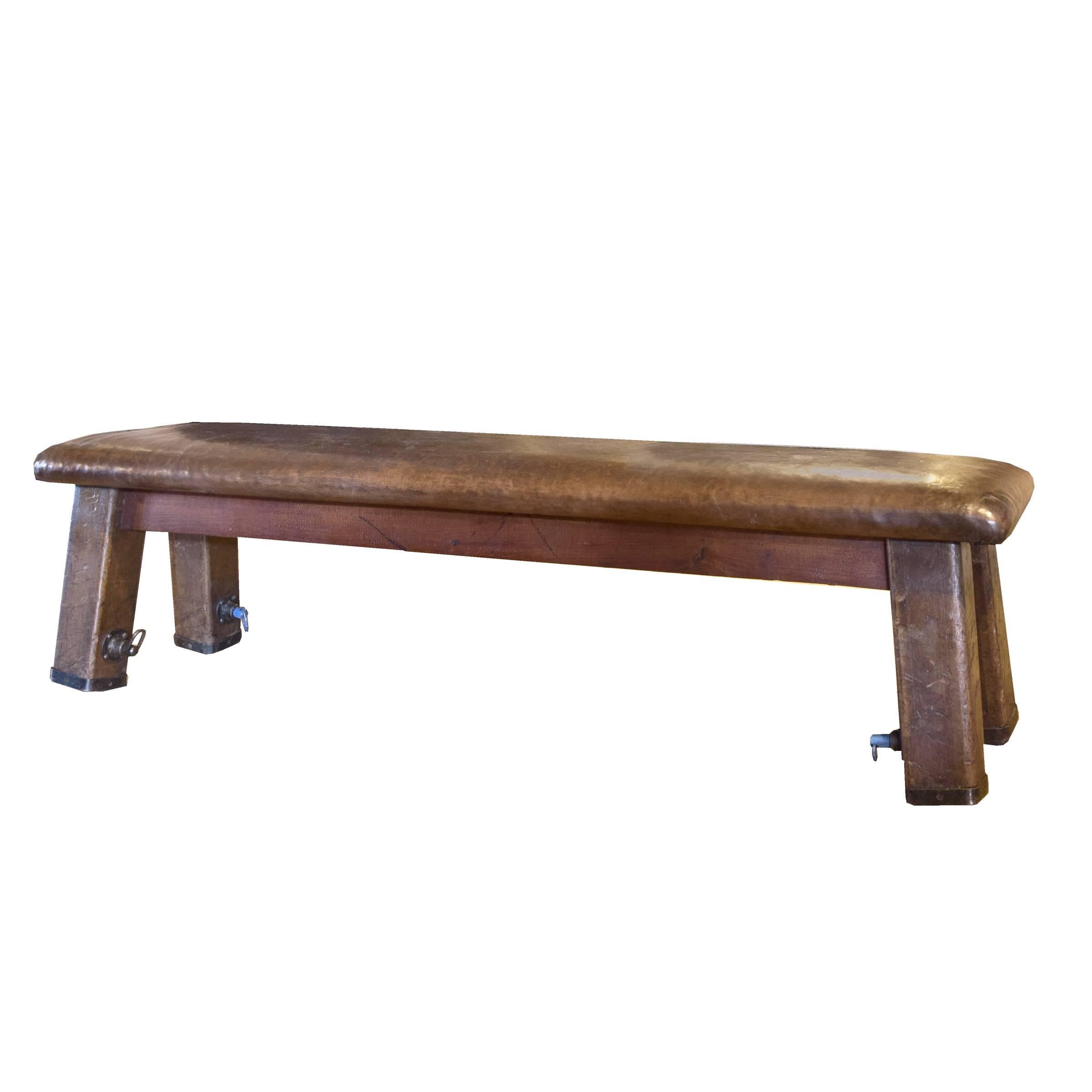Czech Leather Vaulting Bench