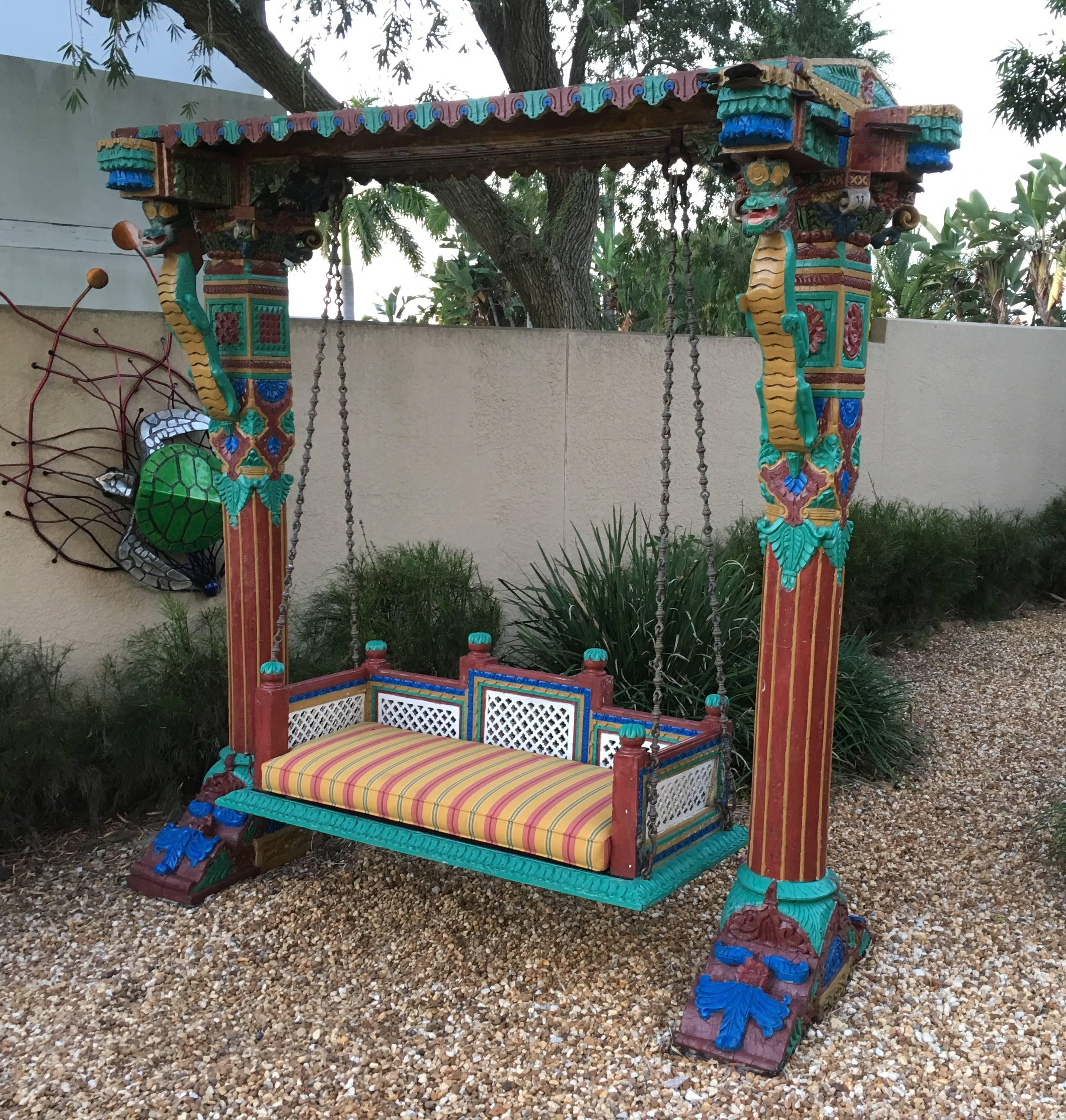 Hand-Painted Indian Royal Jhula Swing