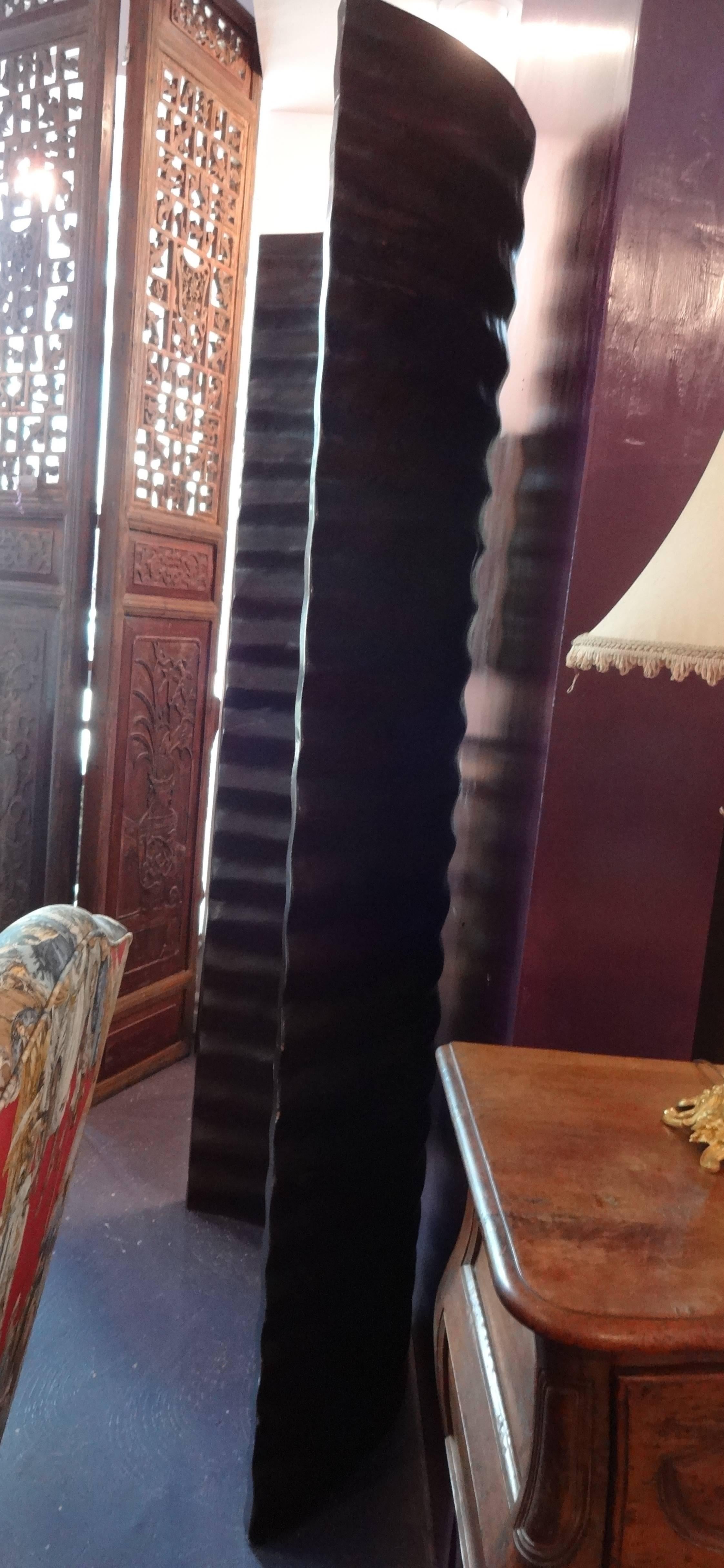 Seven Foot Hand-Carved Curved Wood Screen In Excellent Condition In Sarasota, FL