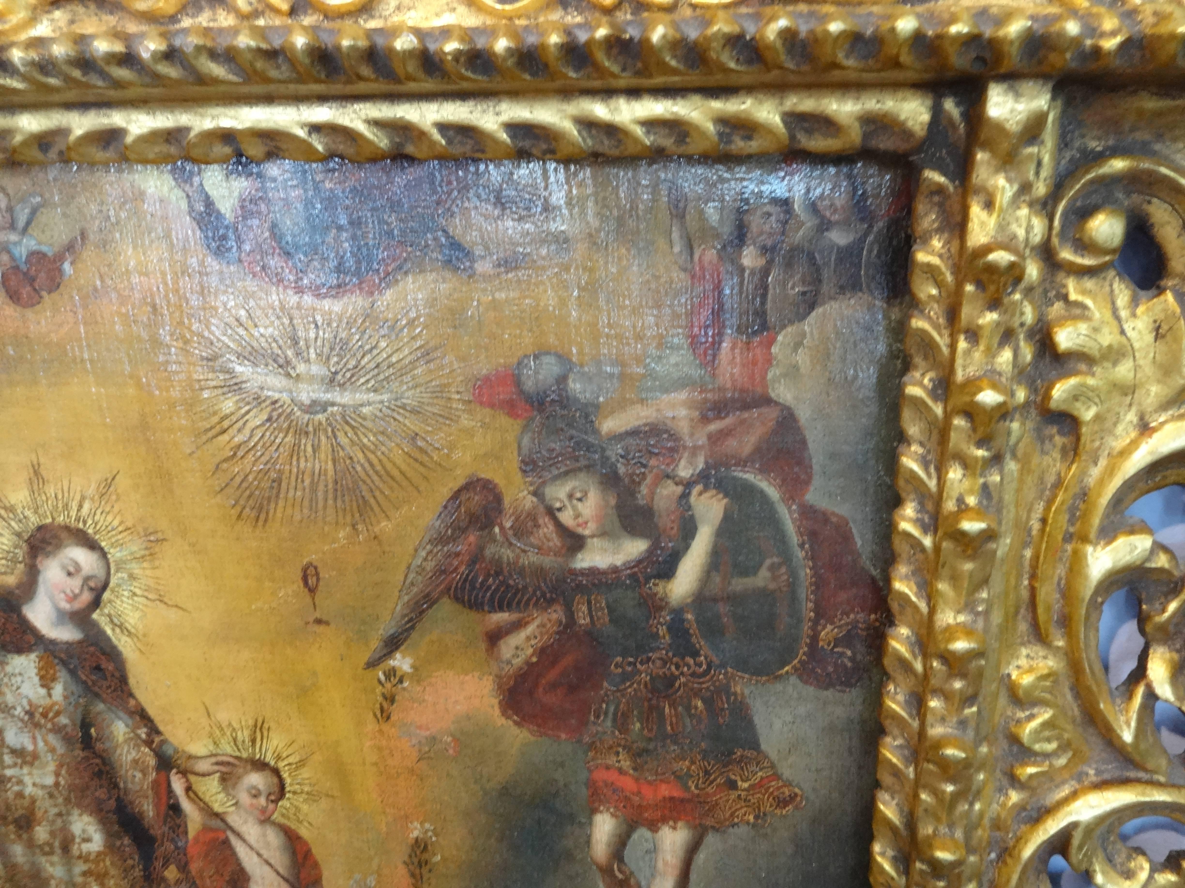 Hand-Carved Spanish Colonial Painting