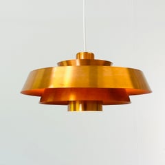 Copper Nova Pendant Light by Jo Hammerborg for Fog & Morup, 1960s, Denmark