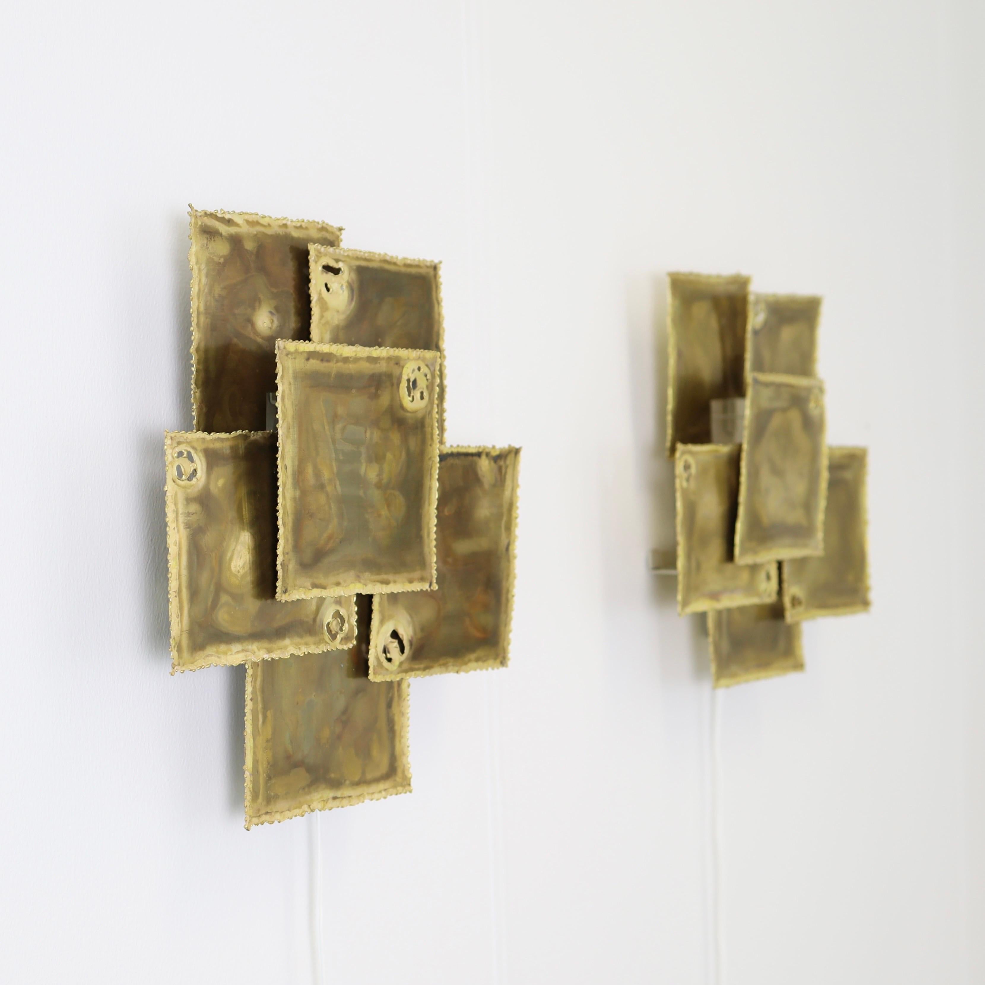 Pair of Large Brass Wall Lamps by Svend Aage Holm Sorensen, 1960s, Denmark For Sale 7