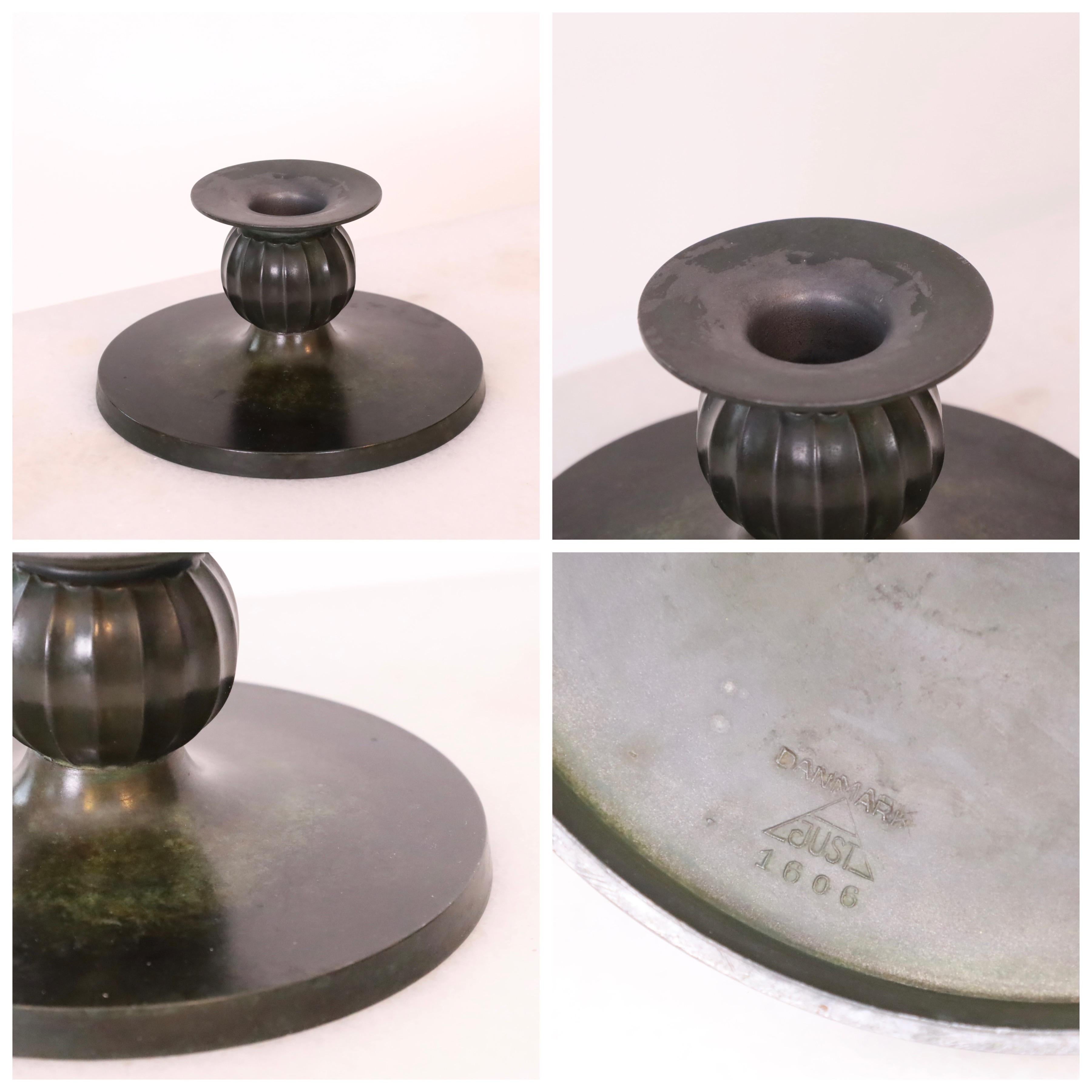 Set of Just Andersen candle holders, 1930s, Denmark For Sale 5