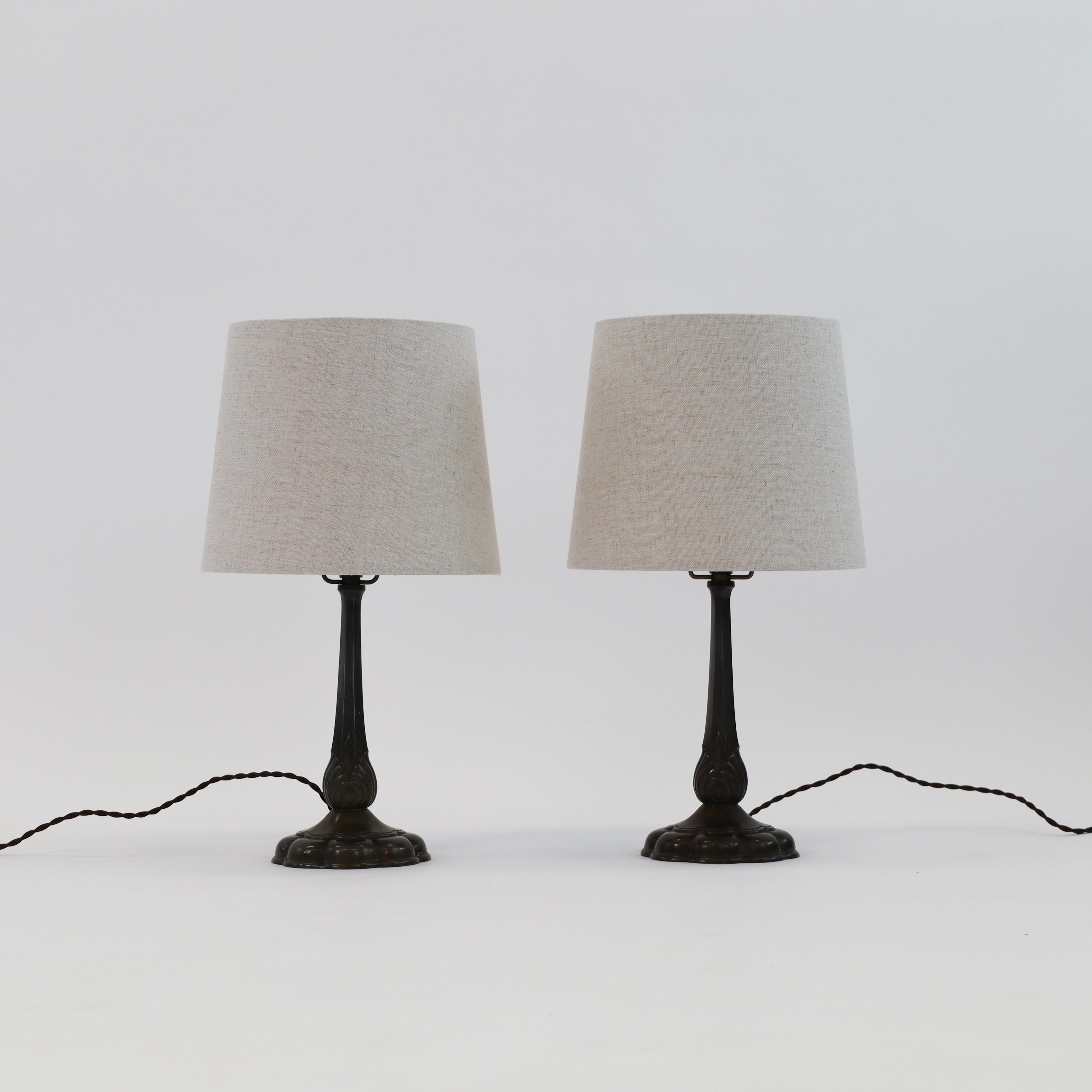 Set of early Just Andersen Desk Lamps, 1920s, Denmark In Good Condition For Sale In Værløse, DK
