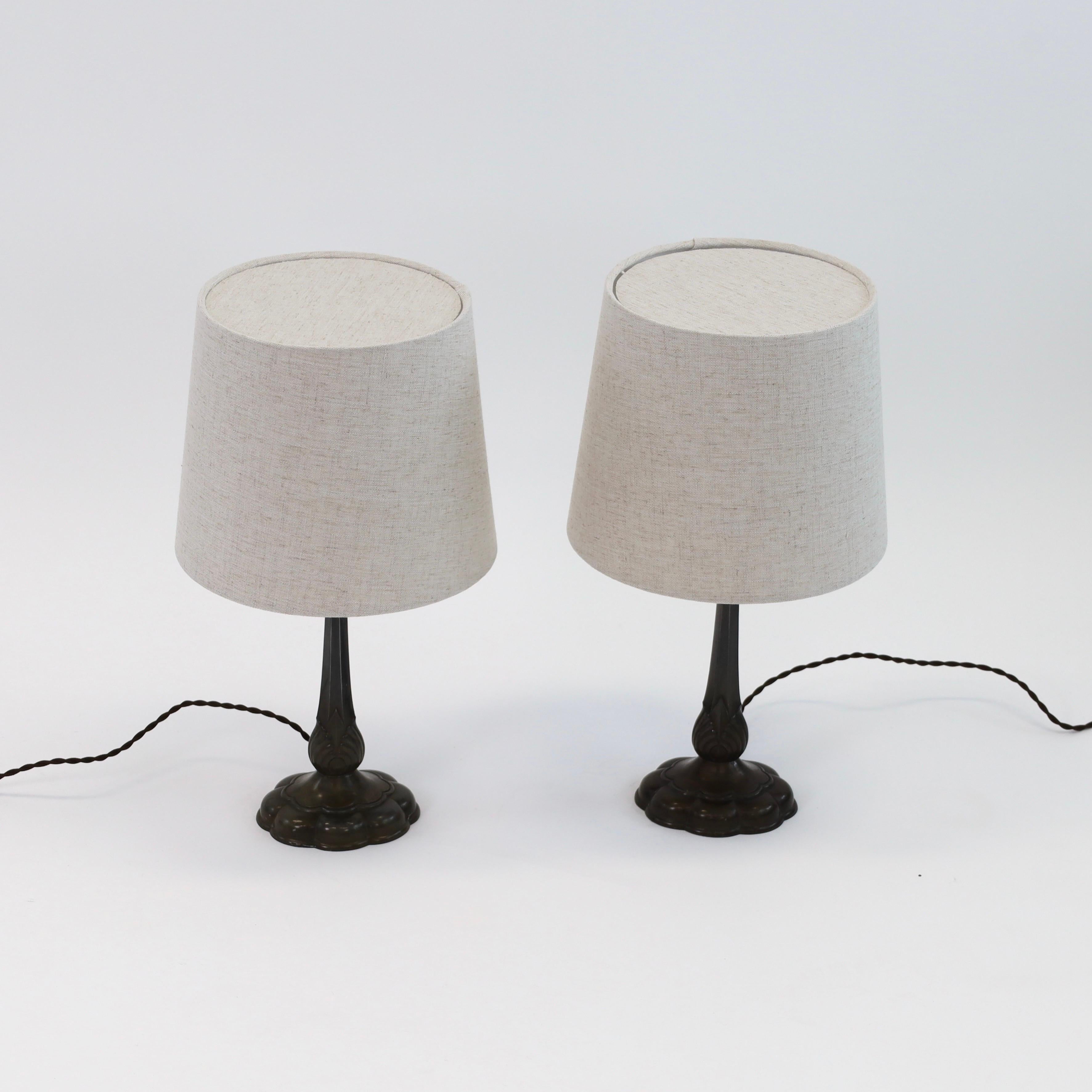 Early 20th Century Set of early Just Andersen Desk Lamps, 1920s, Denmark For Sale