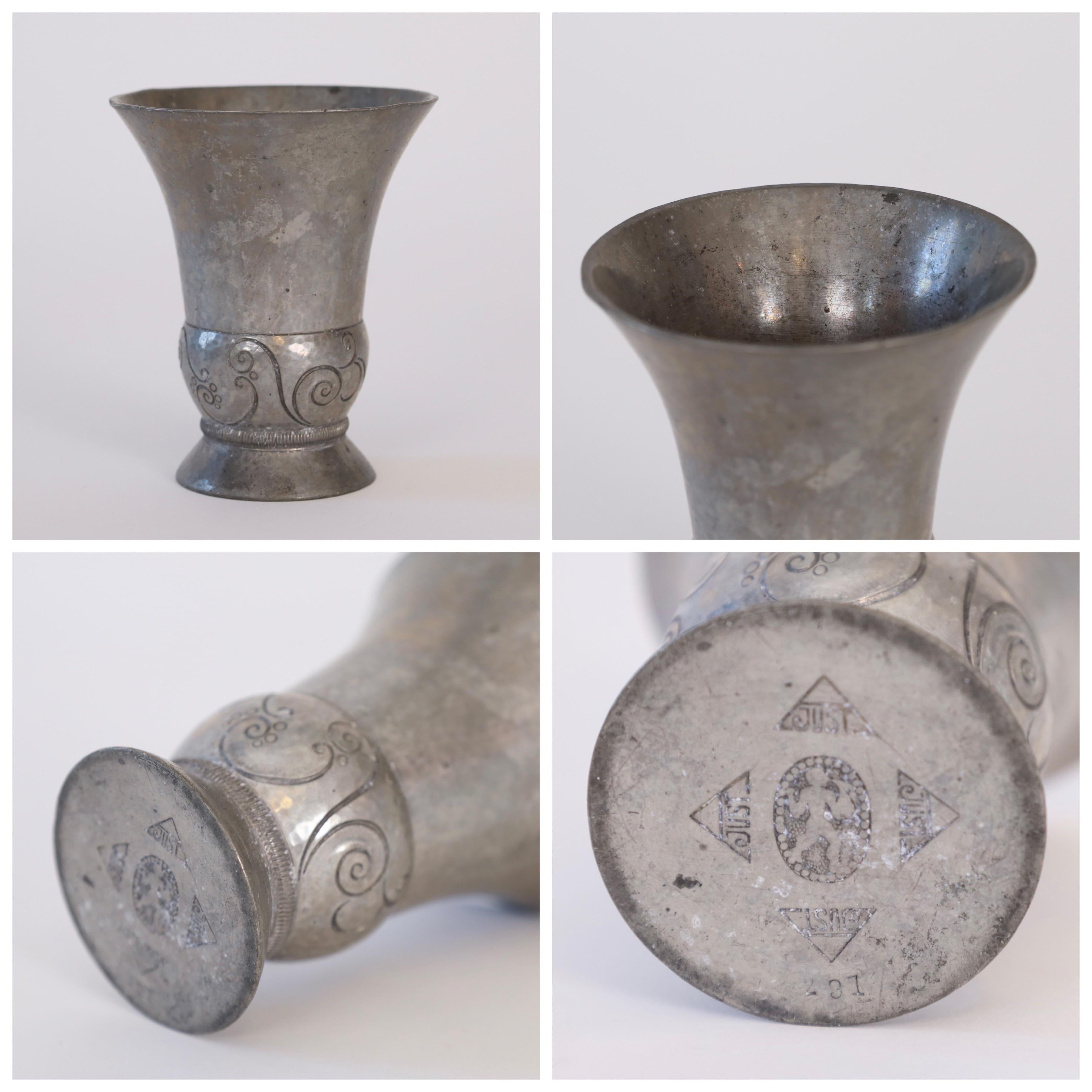 Trio of Early Pewter vases by Just Andersen, 1920s, Denmark For Sale 5