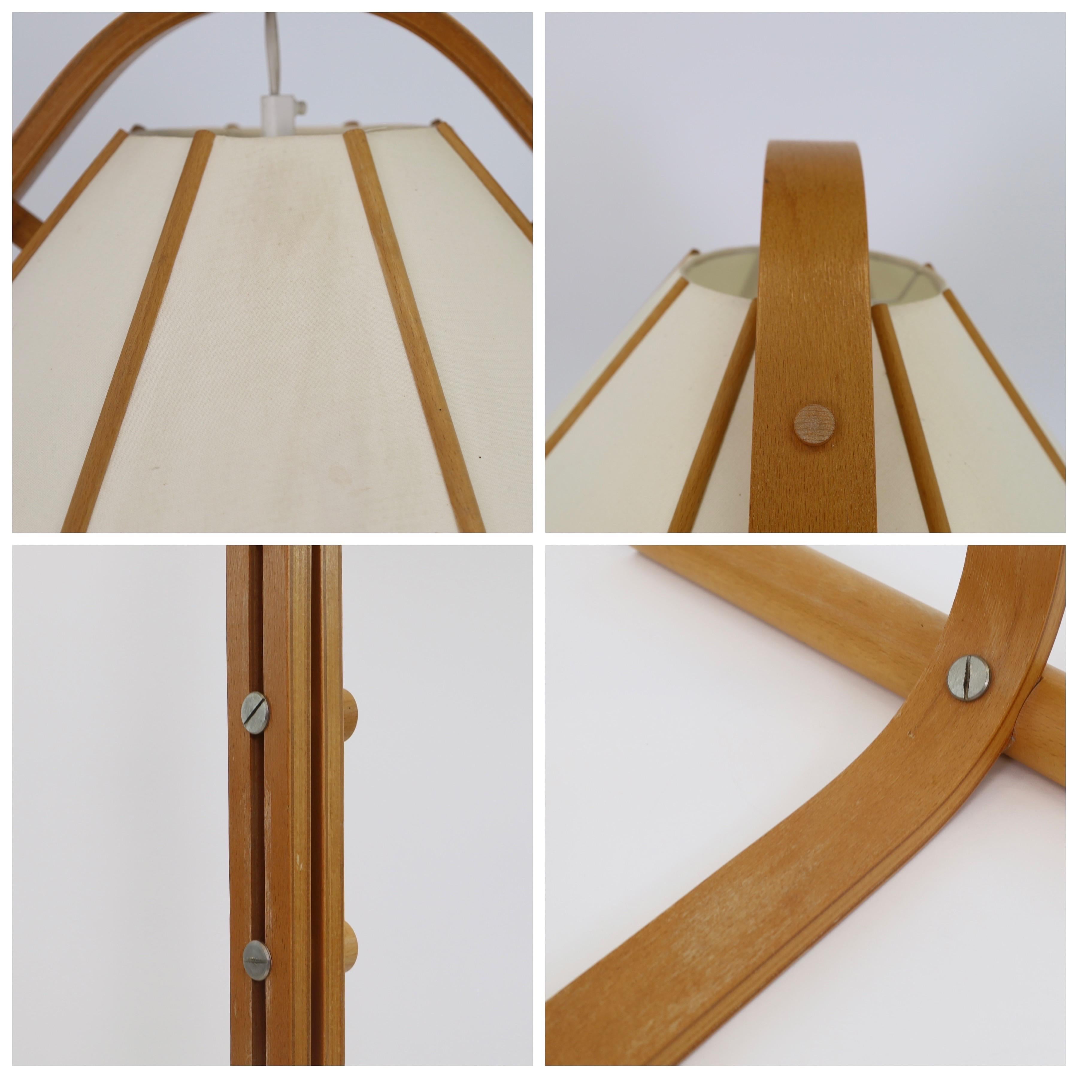 Scandinavian Modern Beech wood Floor Lamp by Jan Wickelgren, 1970s, Sweden 2