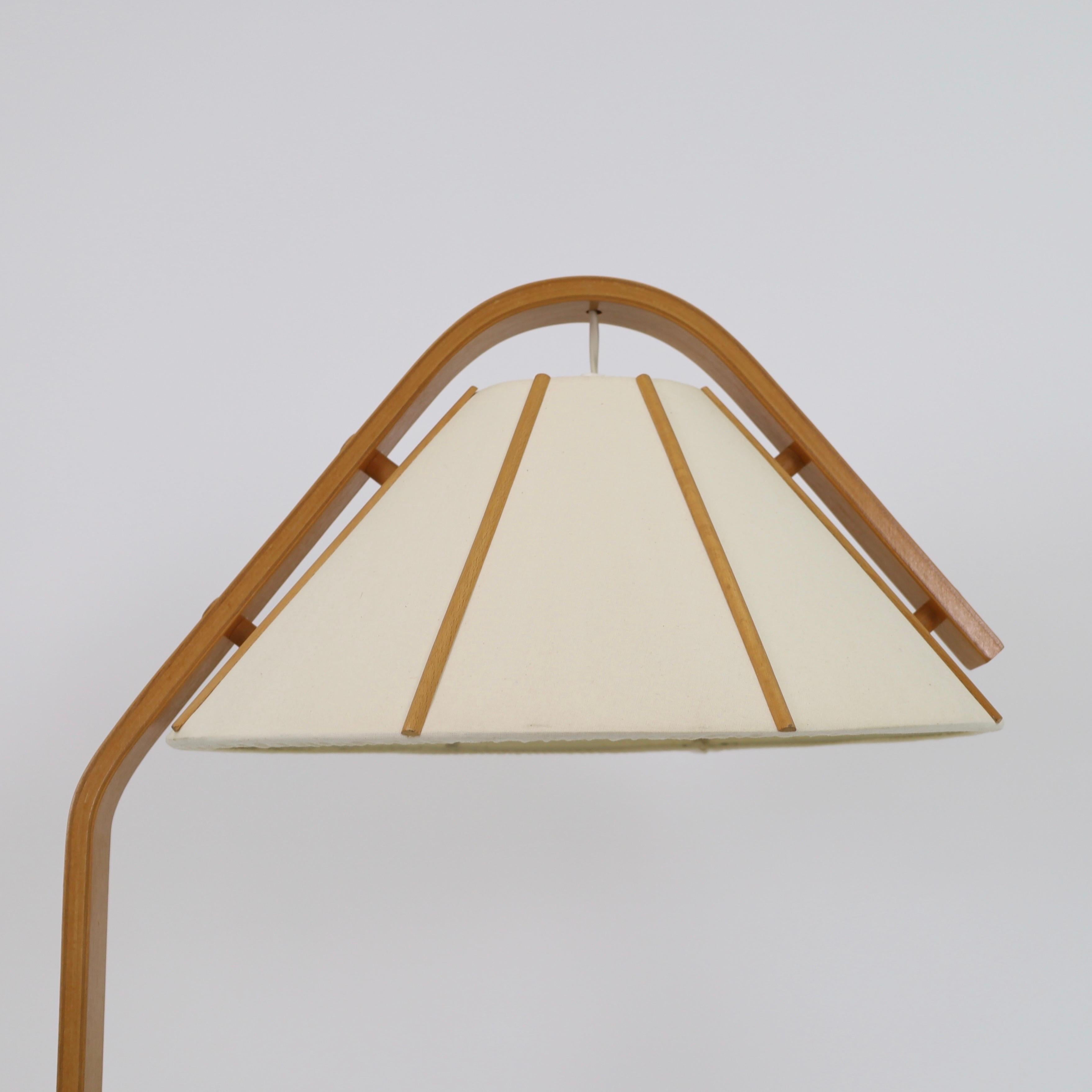 Late 20th Century Scandinavian Modern Beech wood Floor Lamp by Jan Wickelgren, 1970s, Sweden