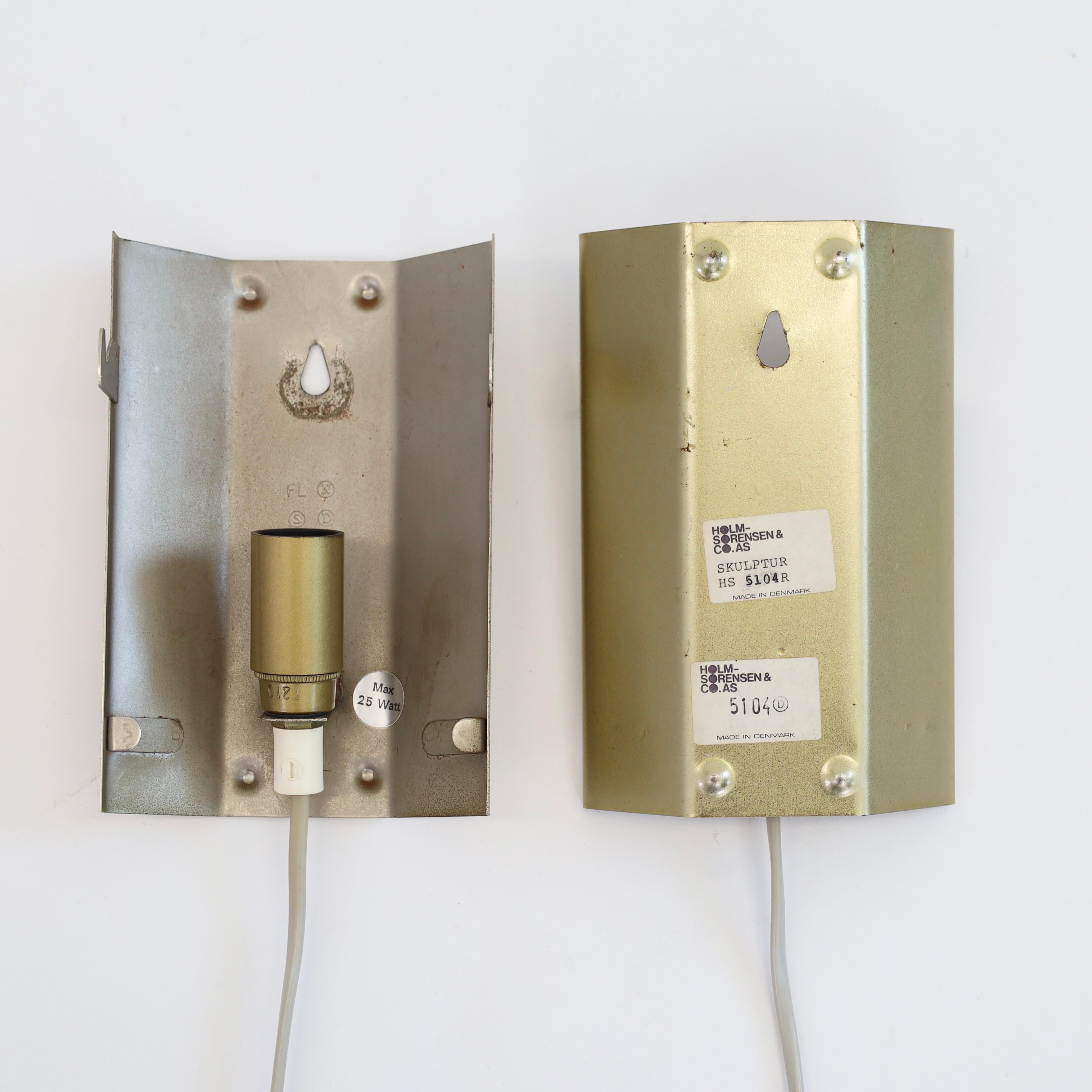 Pair of Smoke-Coloured Glass Wall Lamps by Holm Sørensen, 1960s, Denmark For Sale 7