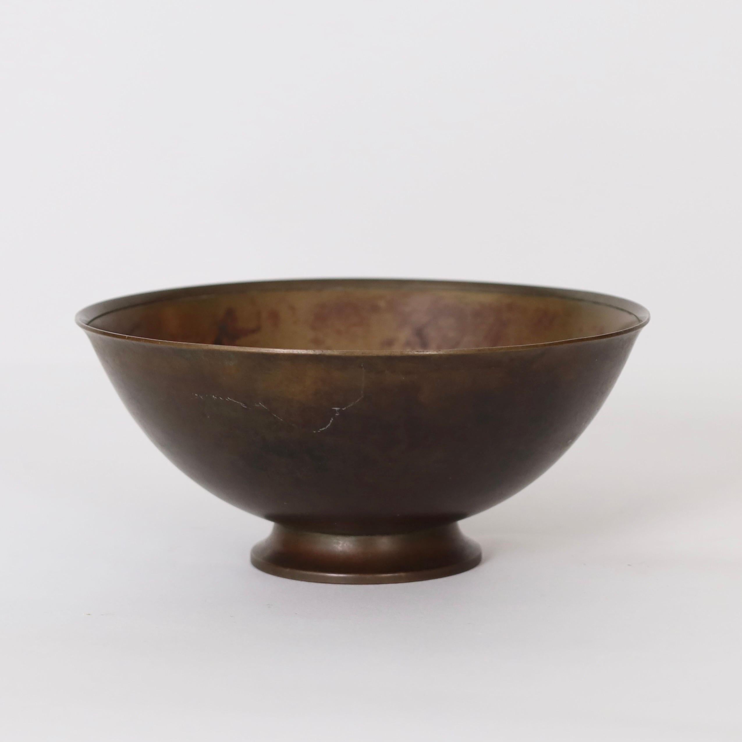 Set of Art Deco Bronze Plate and Bowl by Just Andersen, 1930s, Denmark For Sale 4