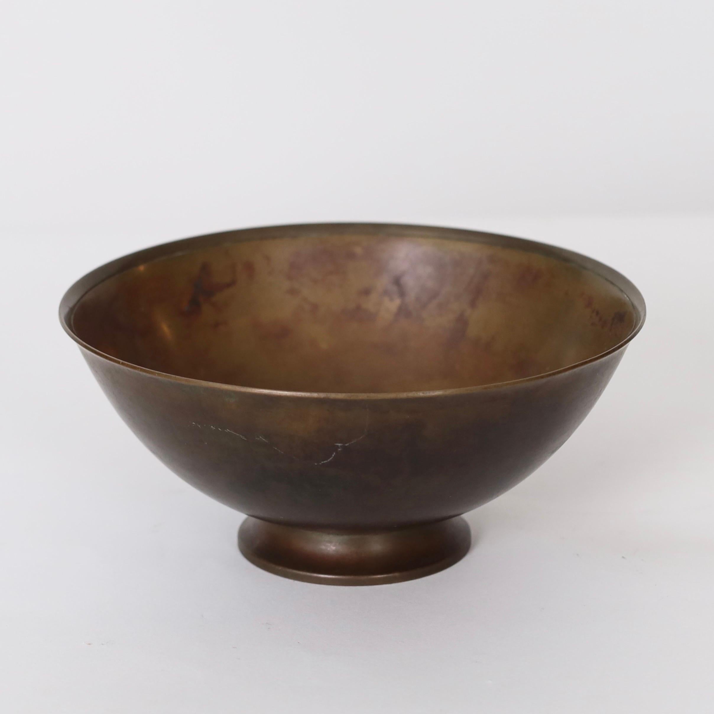 Set of Art Deco Bronze Plate and Bowl by Just Andersen, 1930s, Denmark For Sale 5