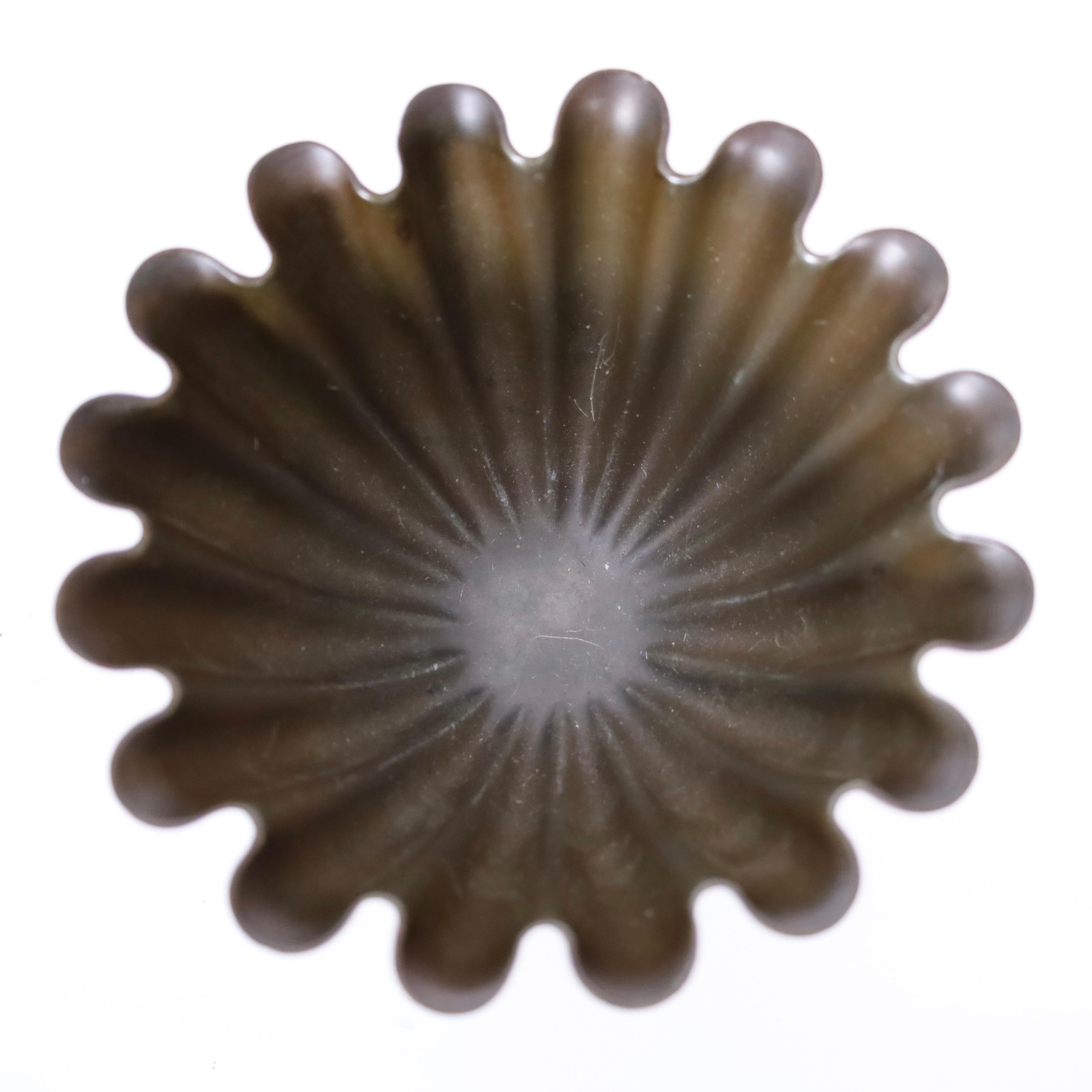 Scalloped Pedestal Bowl by Just Andersen 1920s, Denmark For Sale 5