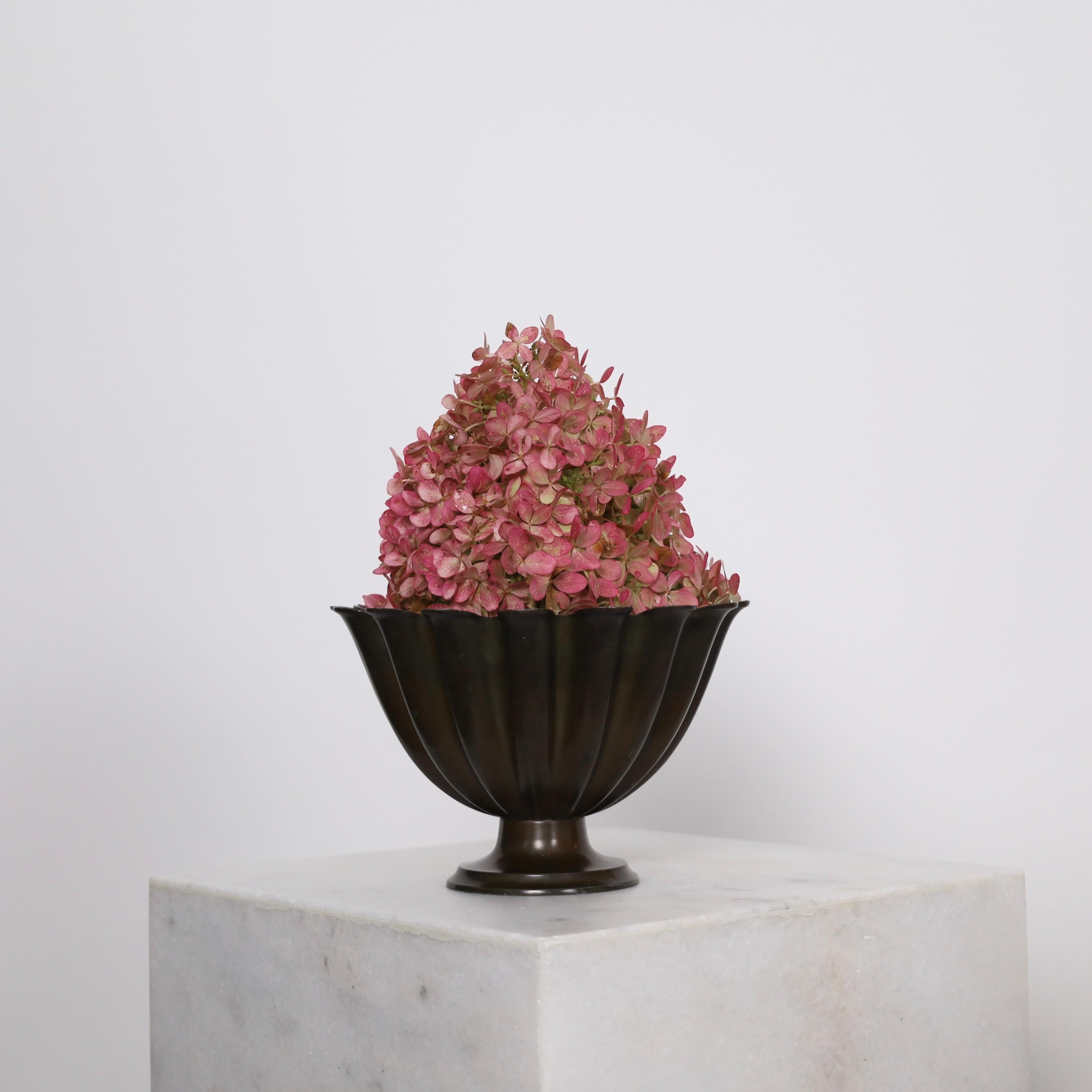 Early 20th Century Scalloped Pedestal Bowl by Just Andersen 1920s, Denmark For Sale