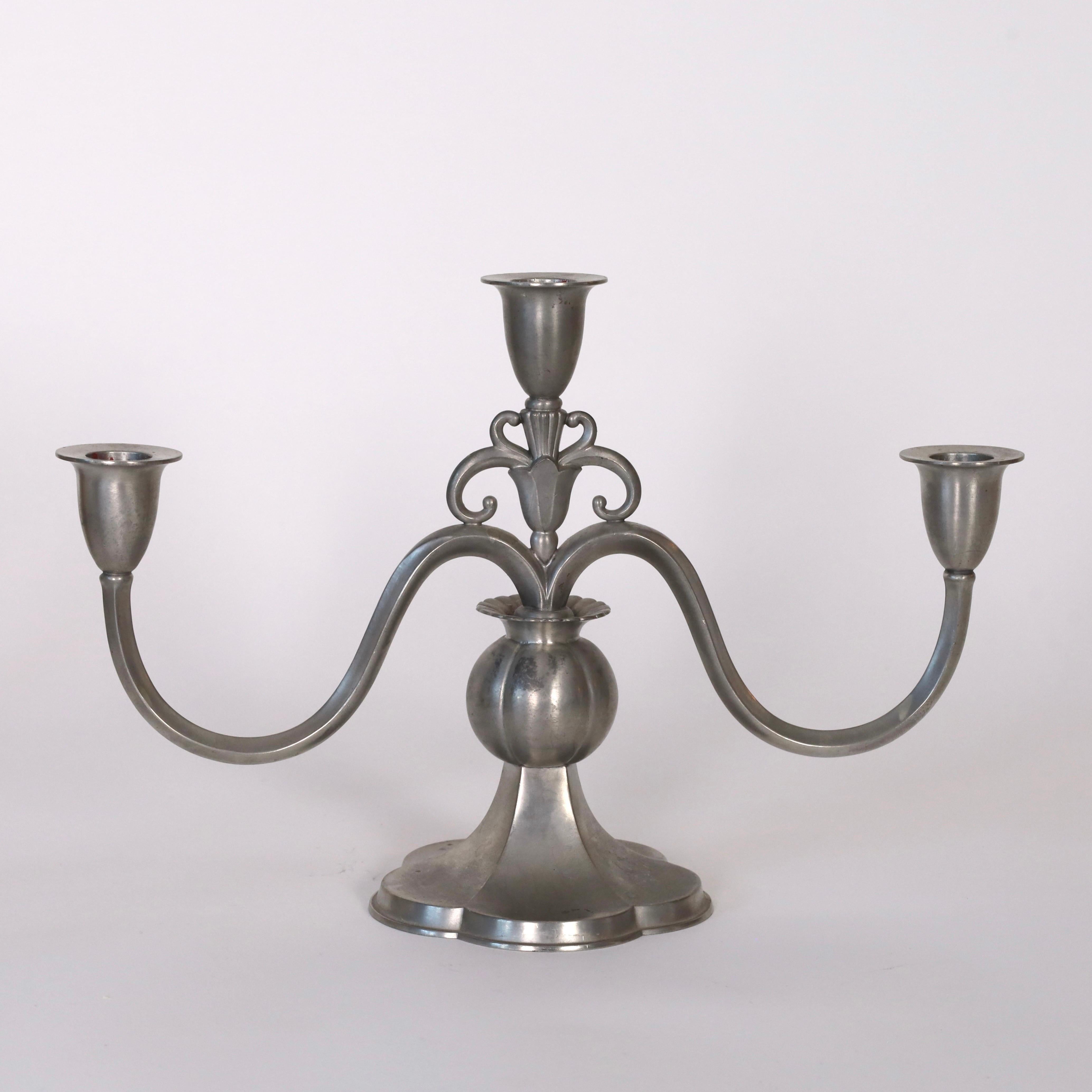 Candélabres - Étain  par Just Andersen, années 1920, Danemark en vente 2