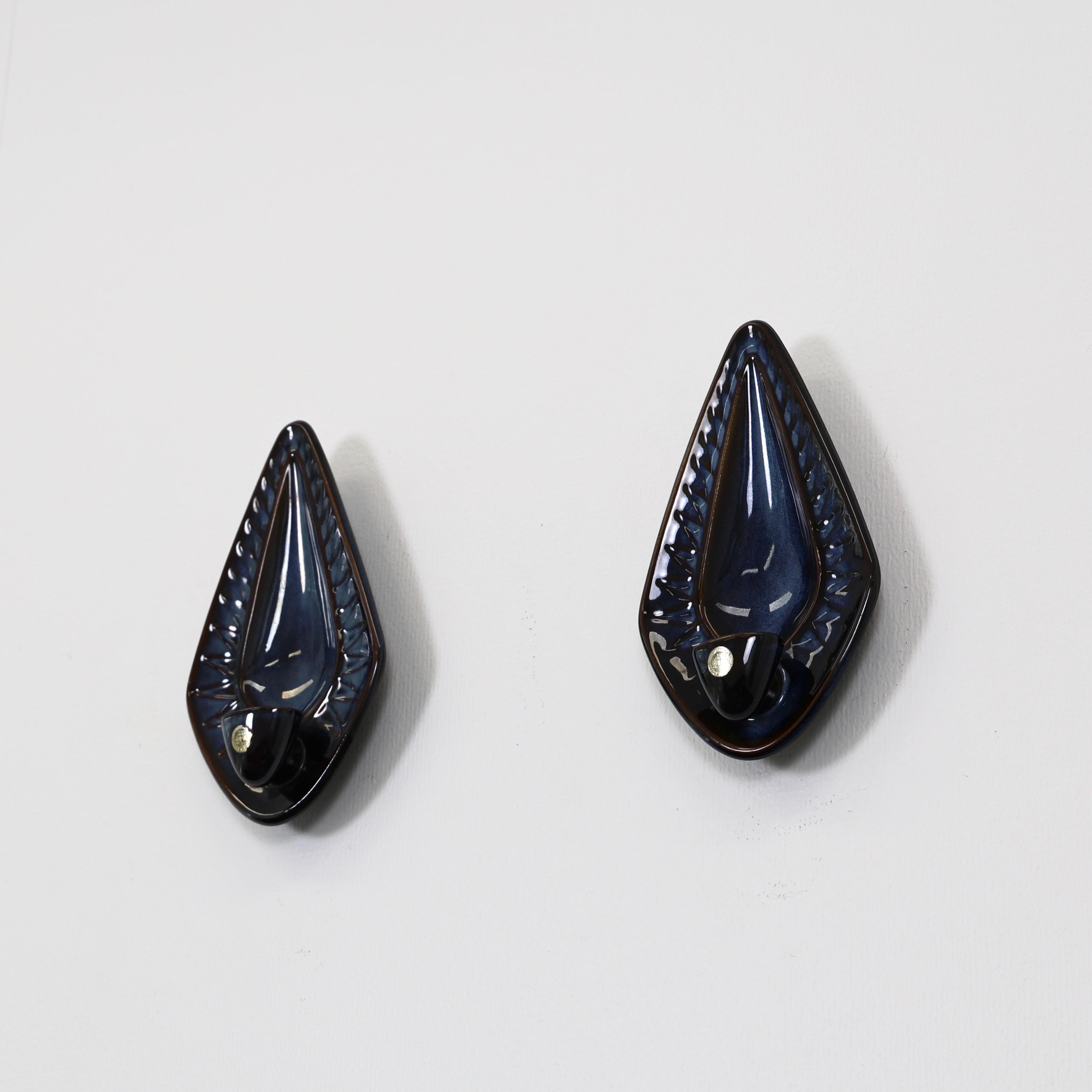 Danish Ceramic Candle Sconces by Einar Johansen for Søholm, 1970s, Denmark For Sale