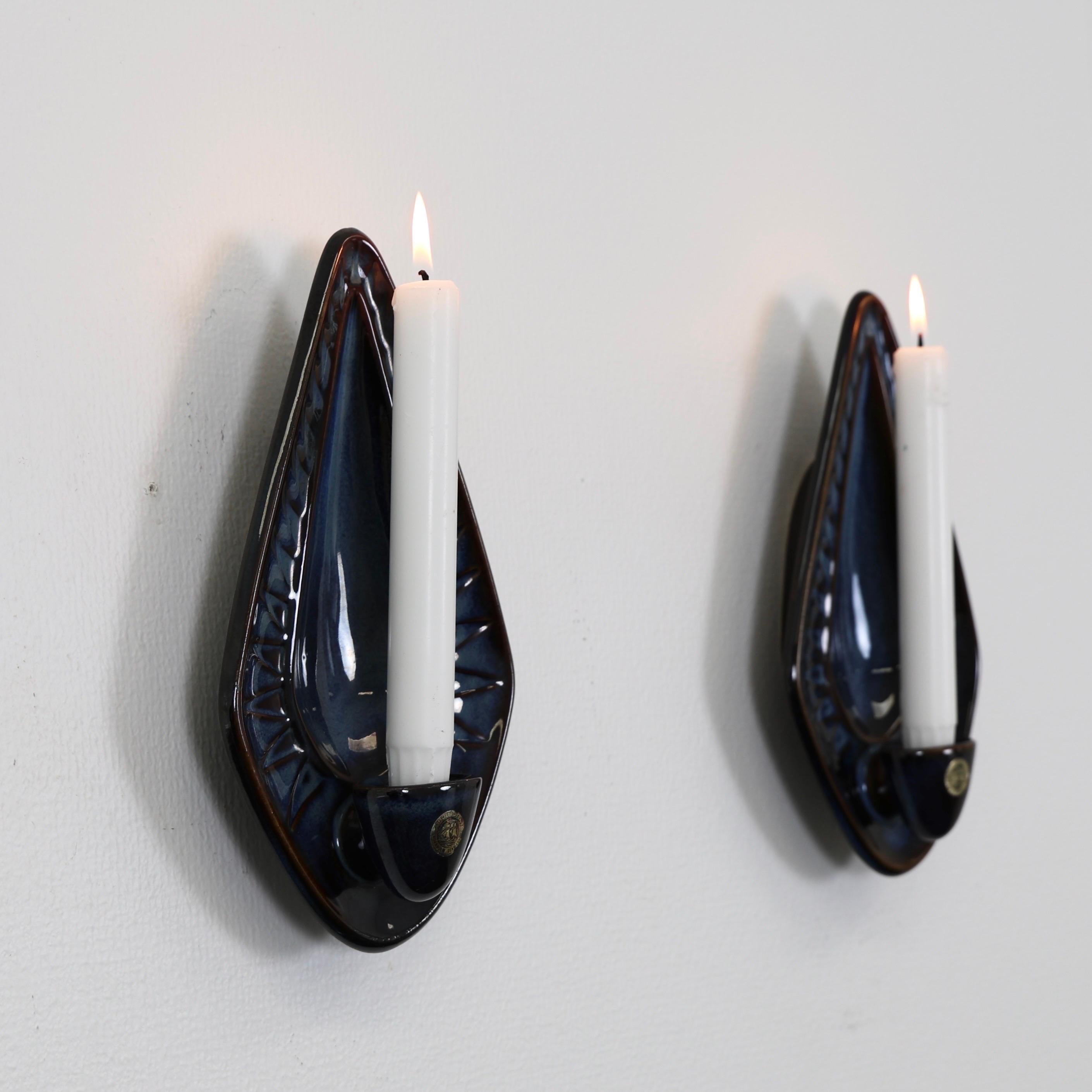Ceramic Candle Sconces by Einar Johansen for Søholm, 1970s, Denmark For Sale 7