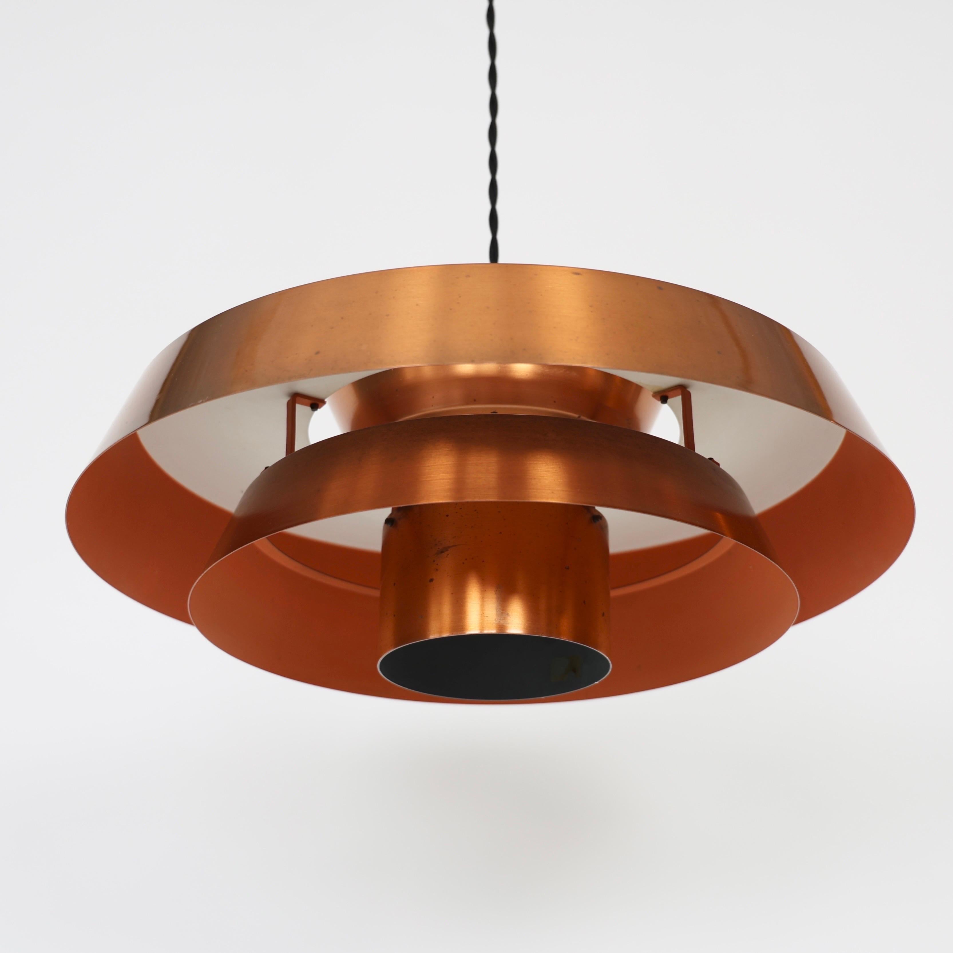 Lampada a sospensione Nova in rame di Jo Hammerborg per Fog and Morup, 1960, Danimarca in vendita 2