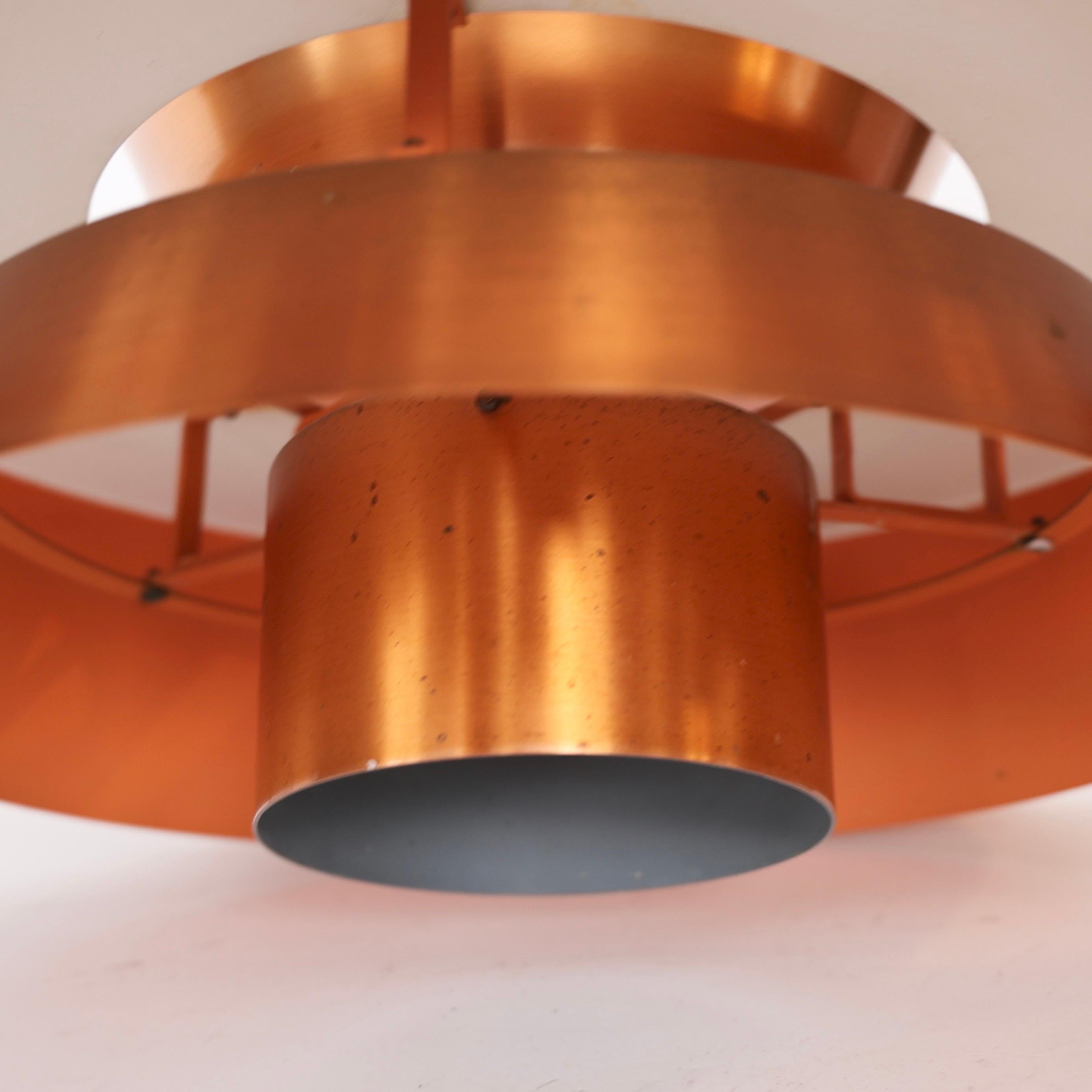 Lampada a sospensione Nova in rame di Jo Hammerborg per Fog and Morup, 1960, Danimarca in vendita 7