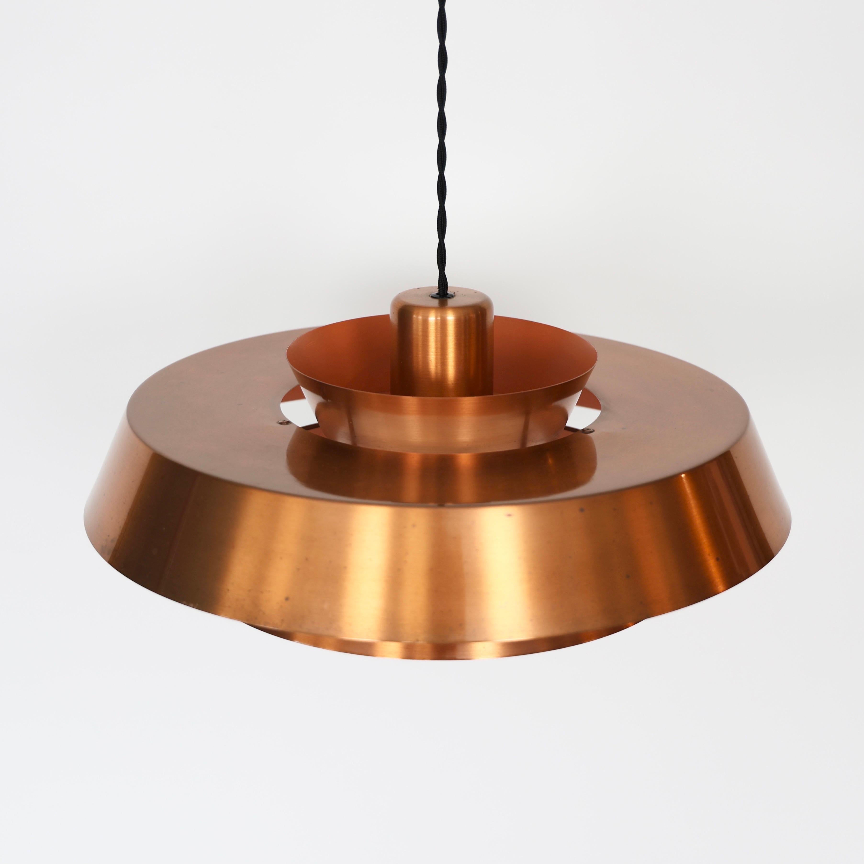 Lampada a sospensione Nova in rame di Jo Hammerborg per Fog and Morup, 1960, Danimarca in vendita 1