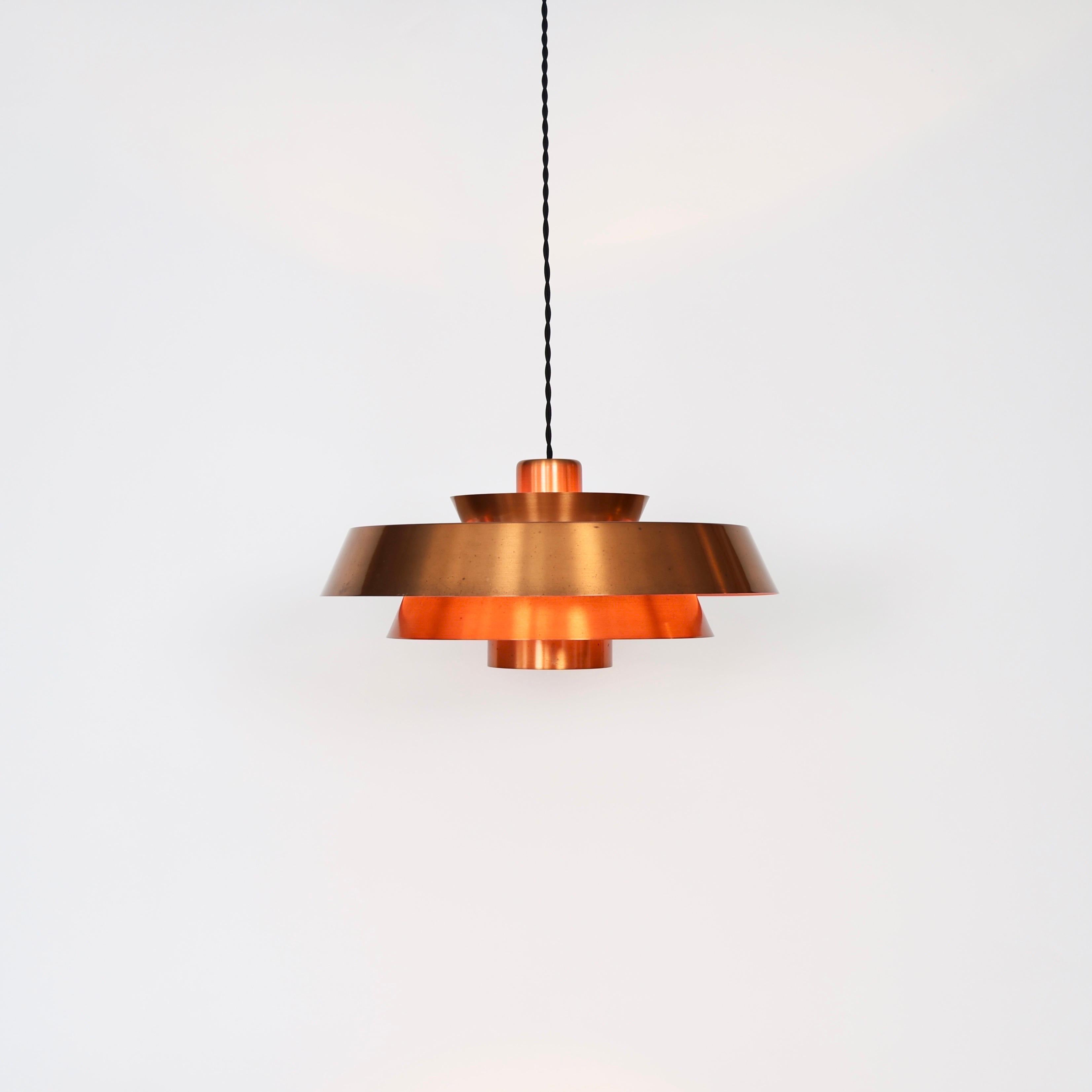 Lampada a sospensione Nova in rame di Jo Hammerborg per Fog and Morup, 1960, Danimarca in vendita 9