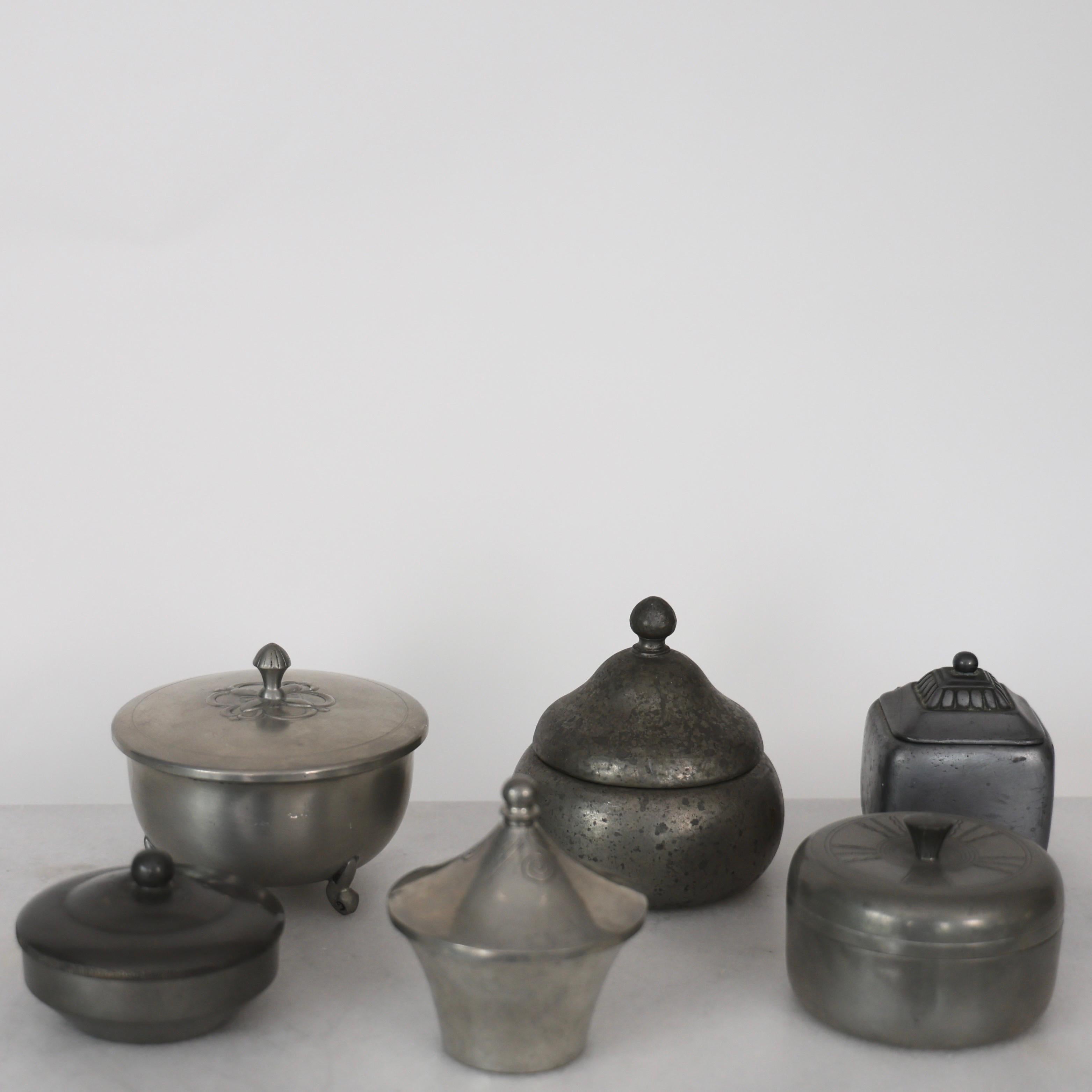 Collection of Pewter Boxes by Just Andersen, 1920s, Denmark For Sale 1