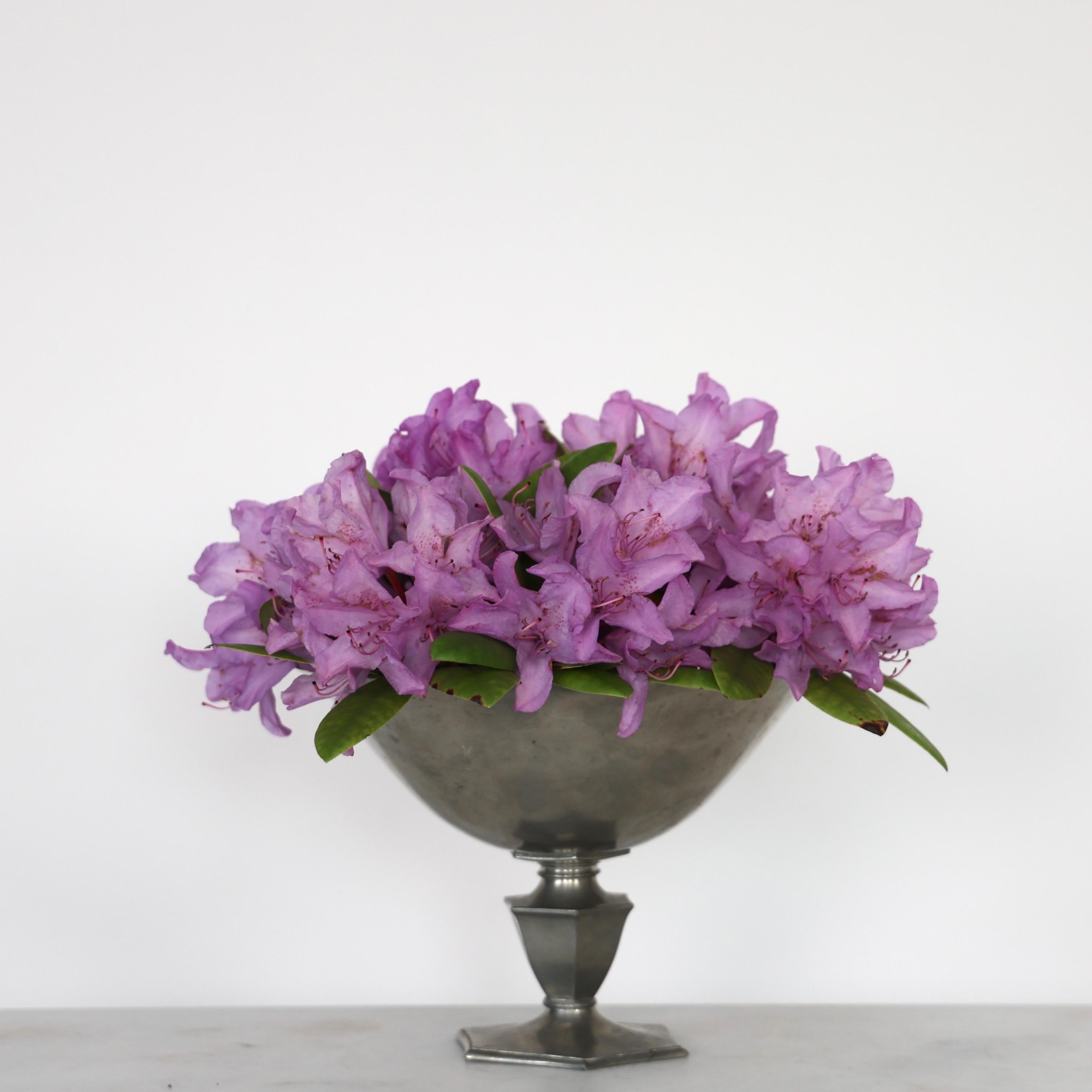 Pedestal Pewter Bowl by Just Andersen, 1920s, Denmark In Fair Condition For Sale In Værløse, DK