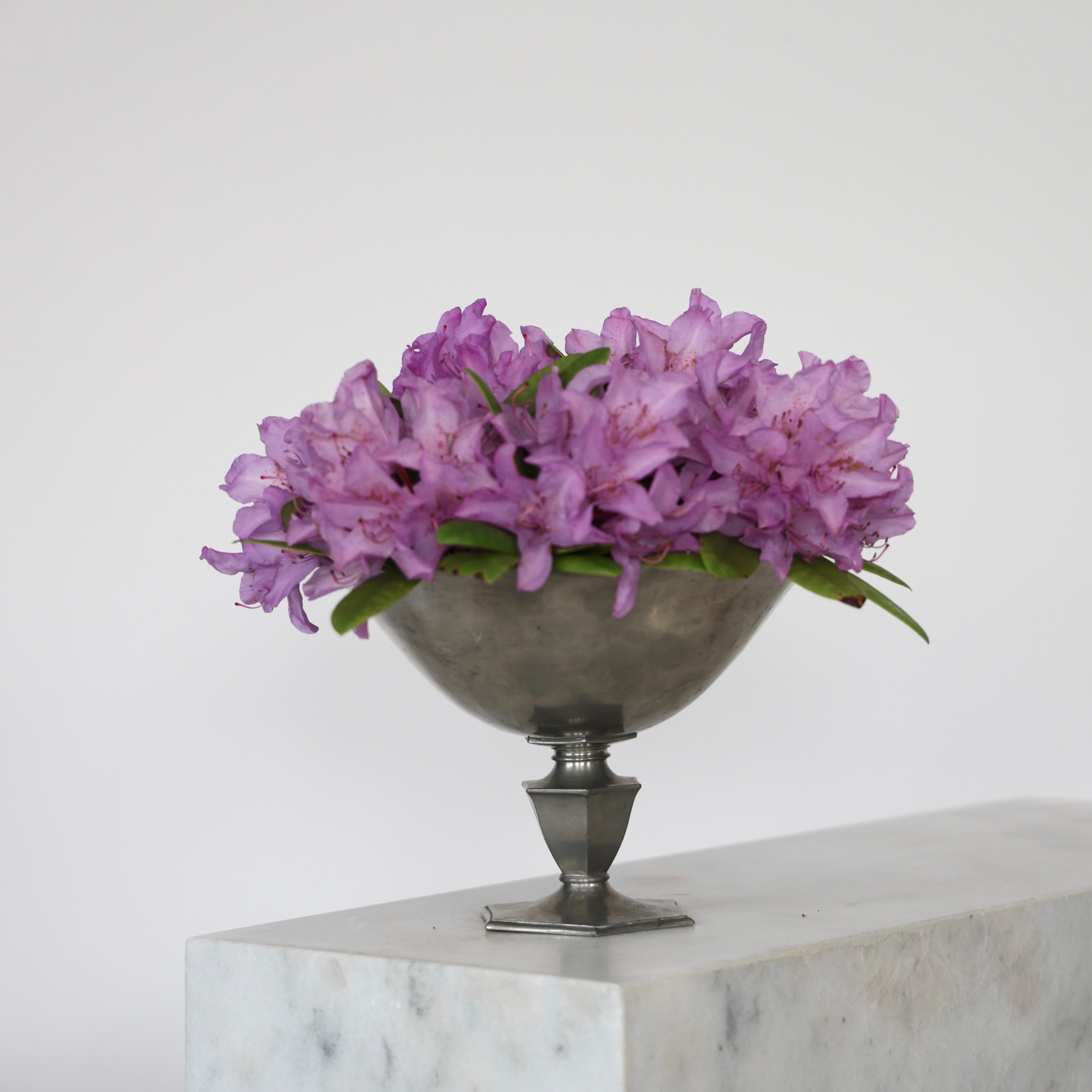 Art Deco Pedestal Pewter Bowl by Just Andersen, 1920s, Denmark For Sale