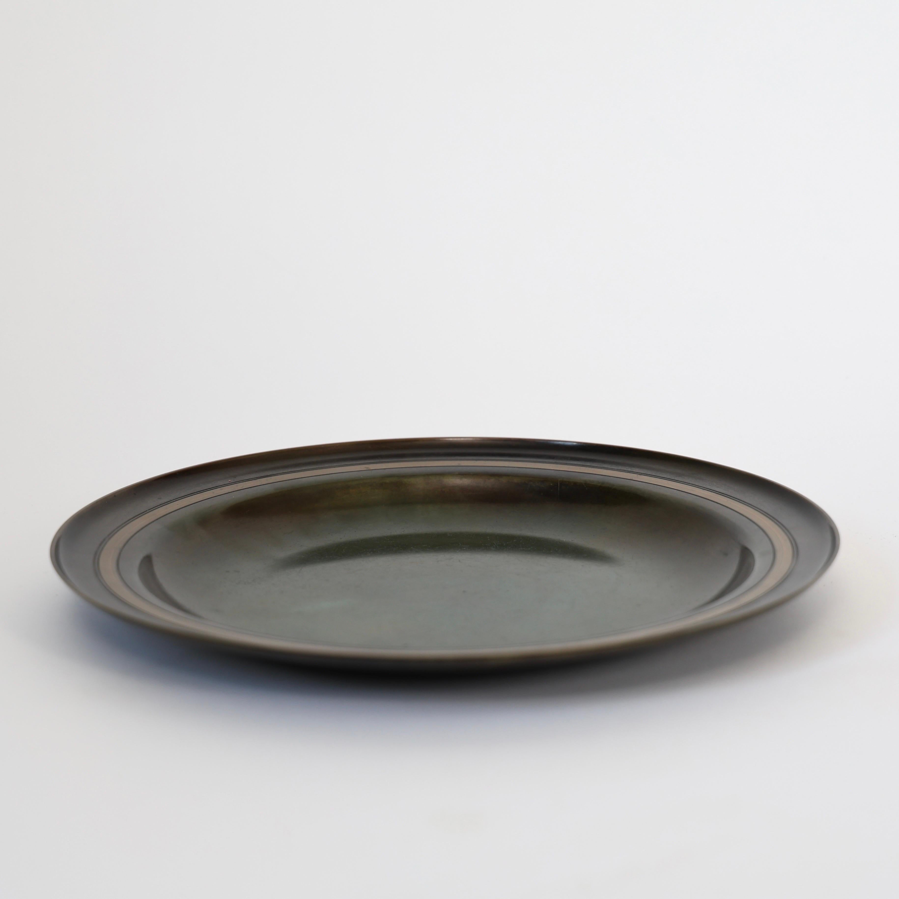 Large Bronze Bowl by Just Andersen, 1930s, Denmark In Good Condition For Sale In Værløse, DK