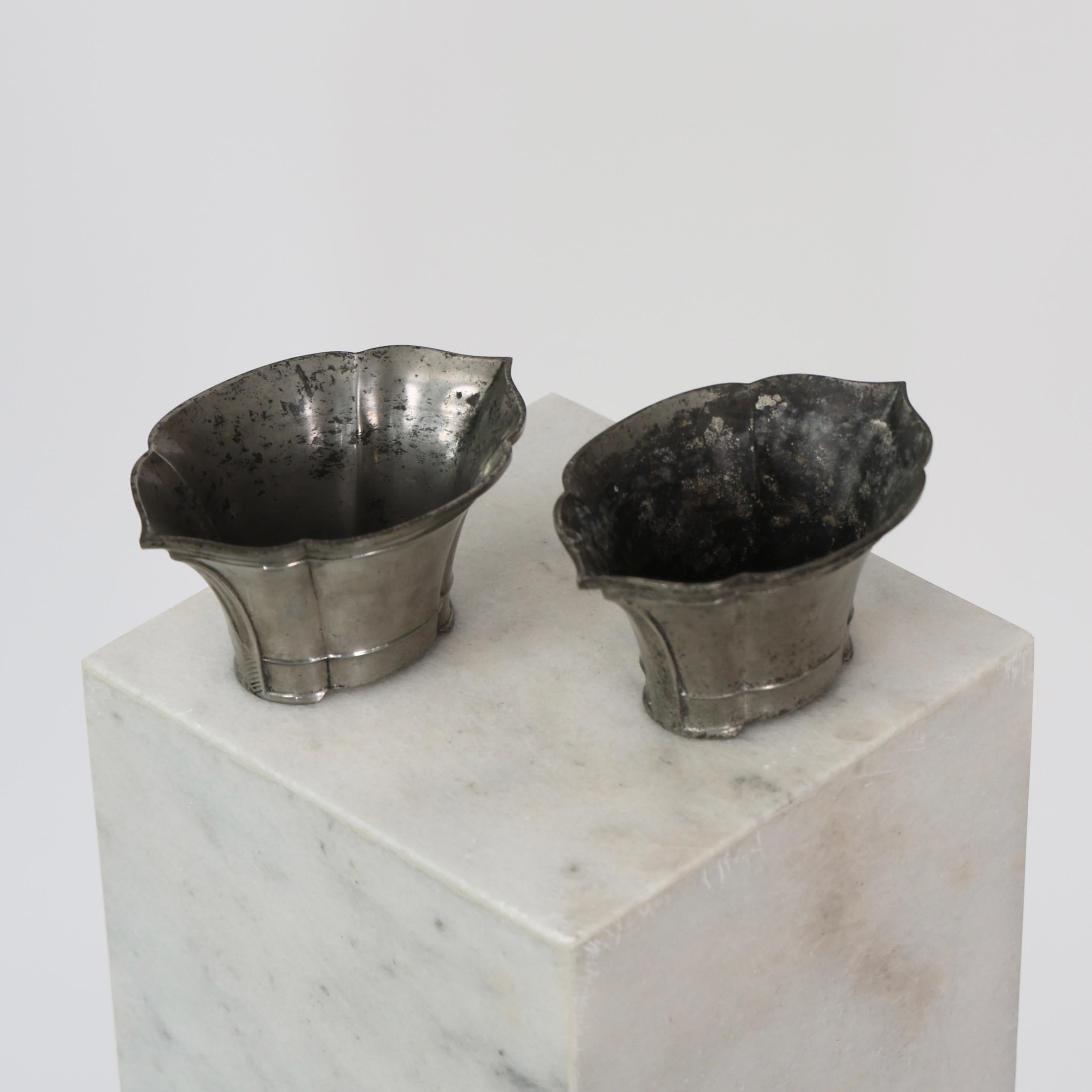 Danish Pewter Flowerpots by Just Andersen, 1920s, Denmark For Sale
