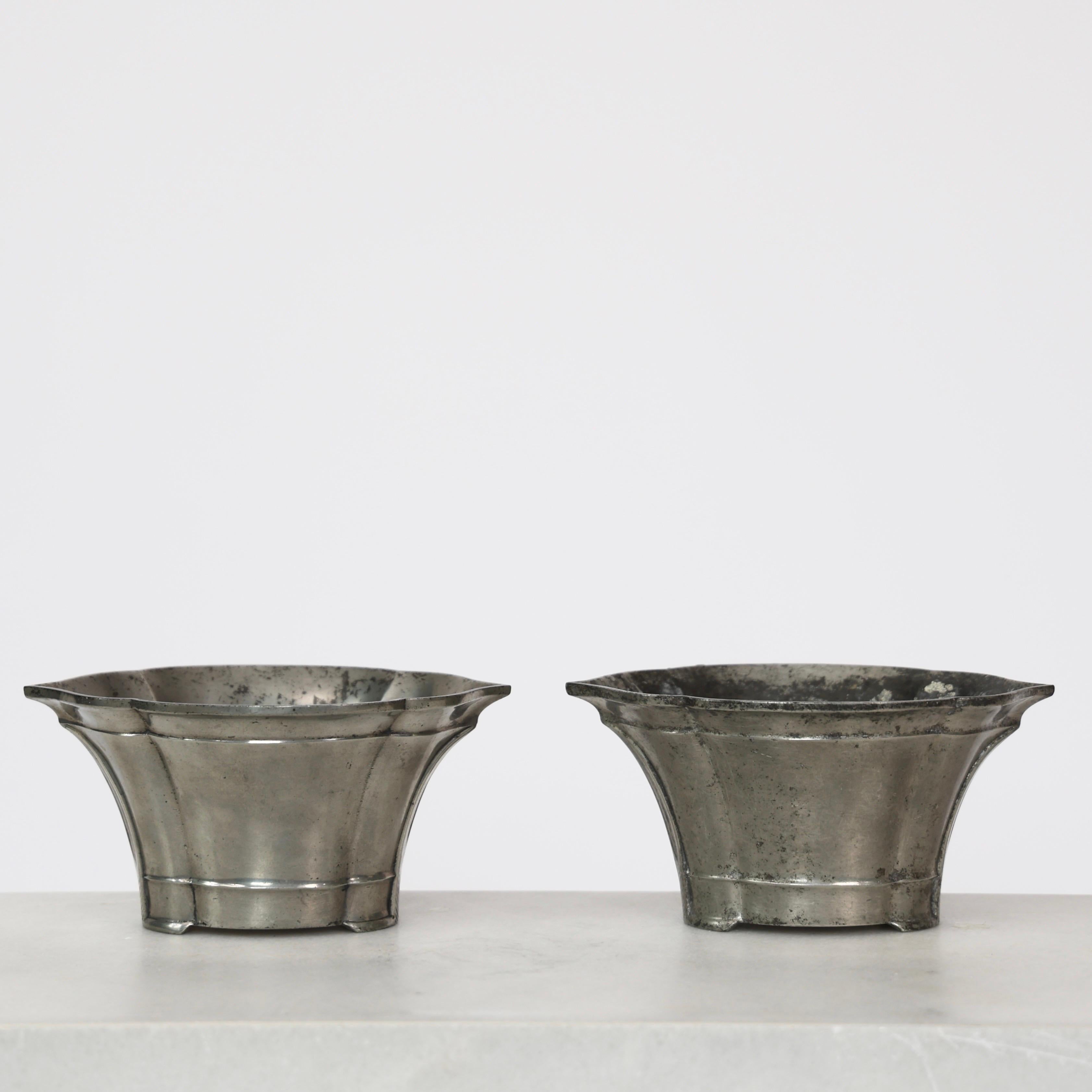 Pewter Flowerpots by Just Andersen, 1920s, Denmark For Sale 2
