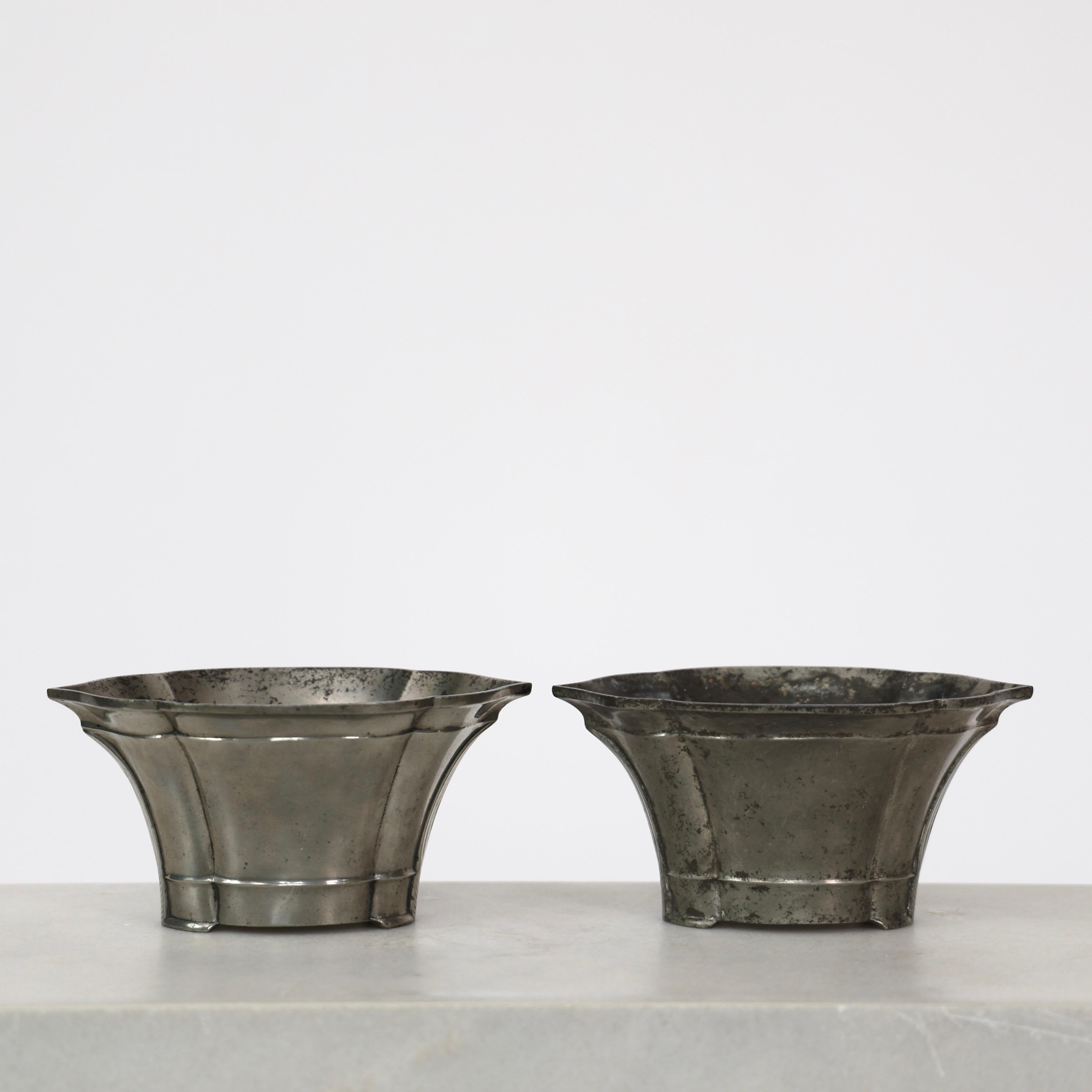 Pewter Flowerpots by Just Andersen, 1920s, Denmark For Sale 3