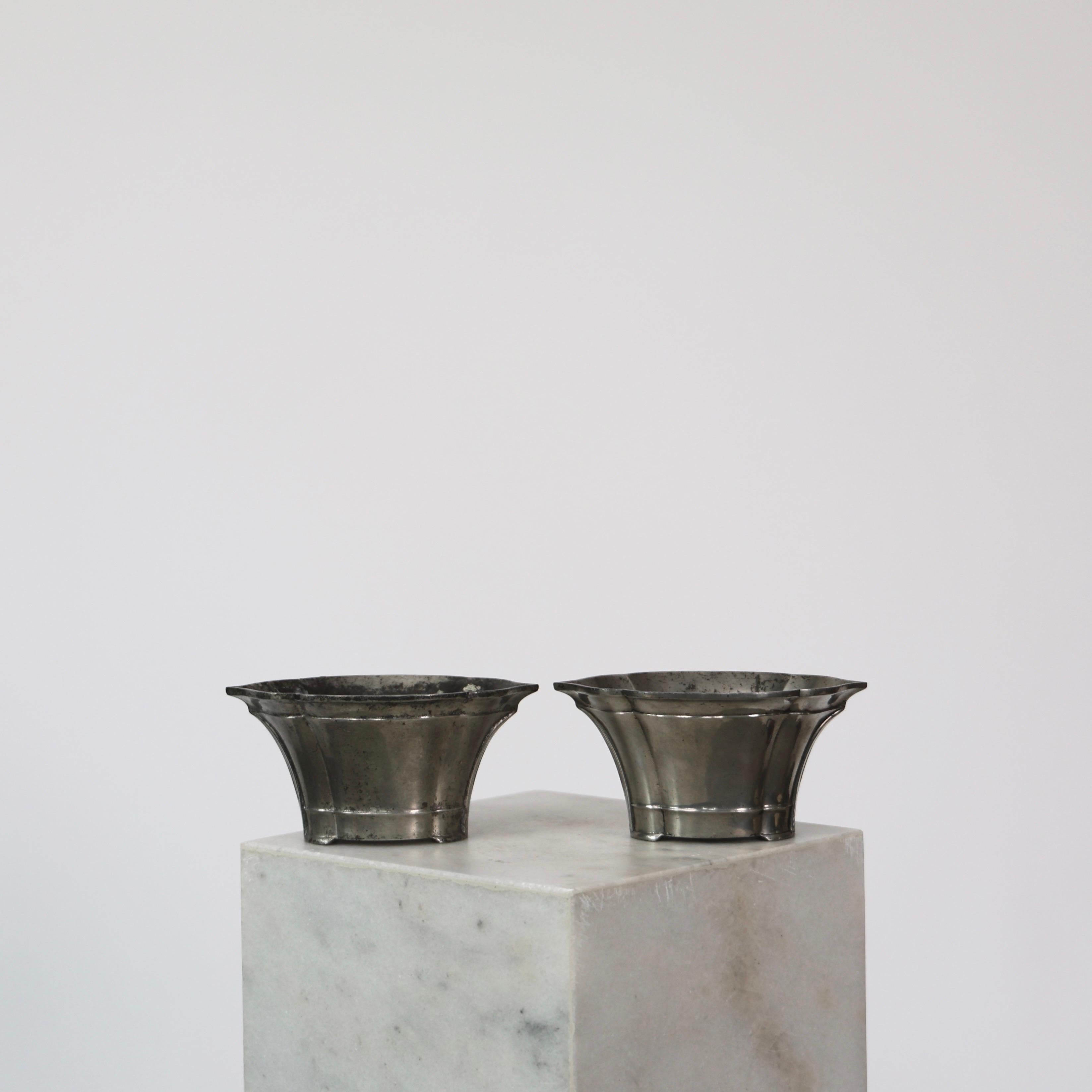 Pewter Flowerpots by Just Andersen, 1920s, Denmark For Sale 5