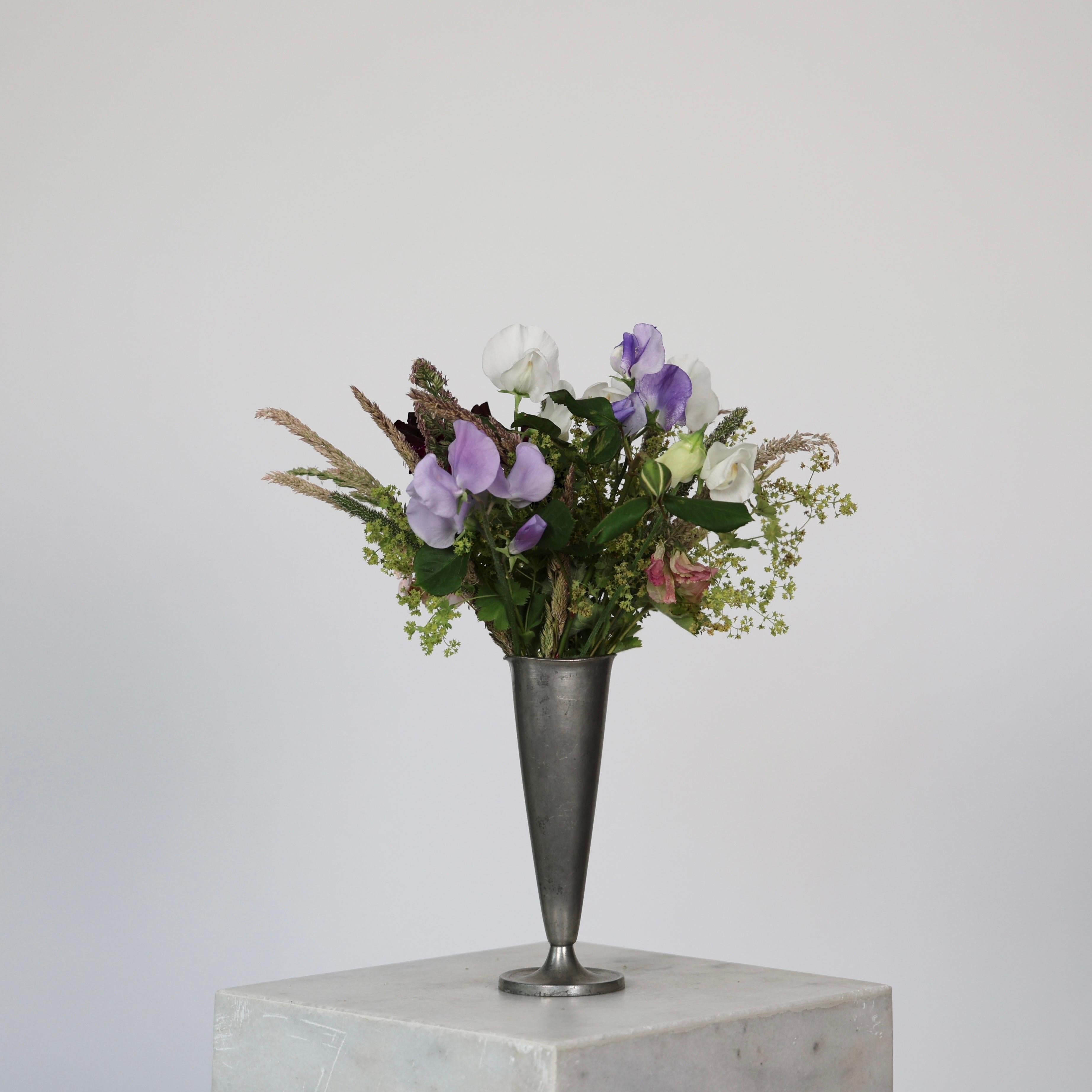 Scandinavian Modern Pewter Vase by Just Andersen, 1950s, Denmark For Sale