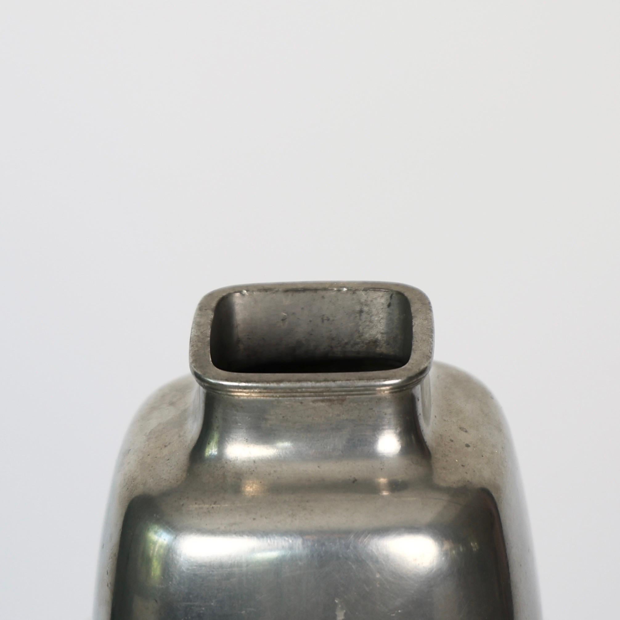 Square Pewter Vase by Just Andersen, 1950s, Denmark For Sale 4
