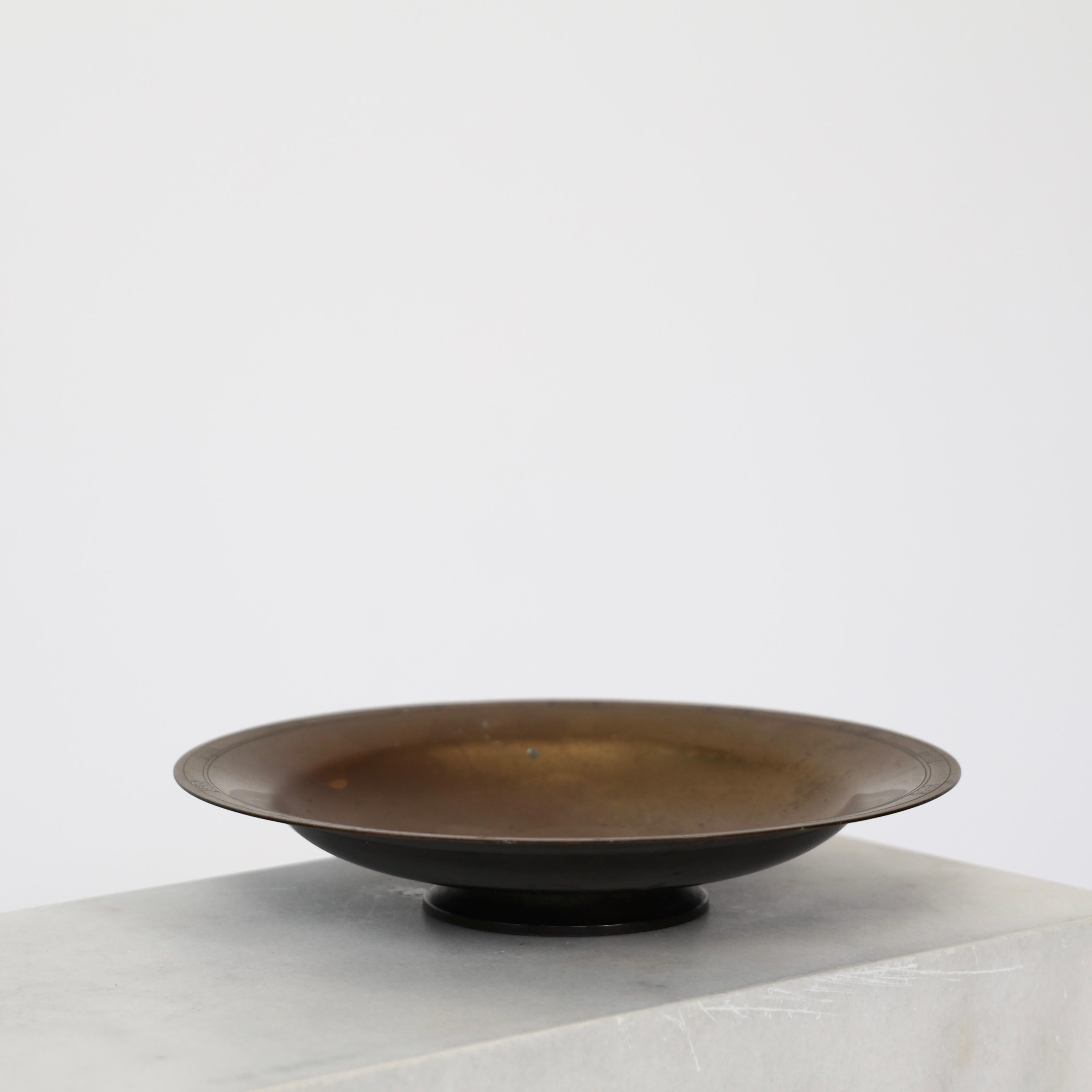 Pedestal Bronze Bowl by Just Andersen, 1930s, Denmark For Sale 5