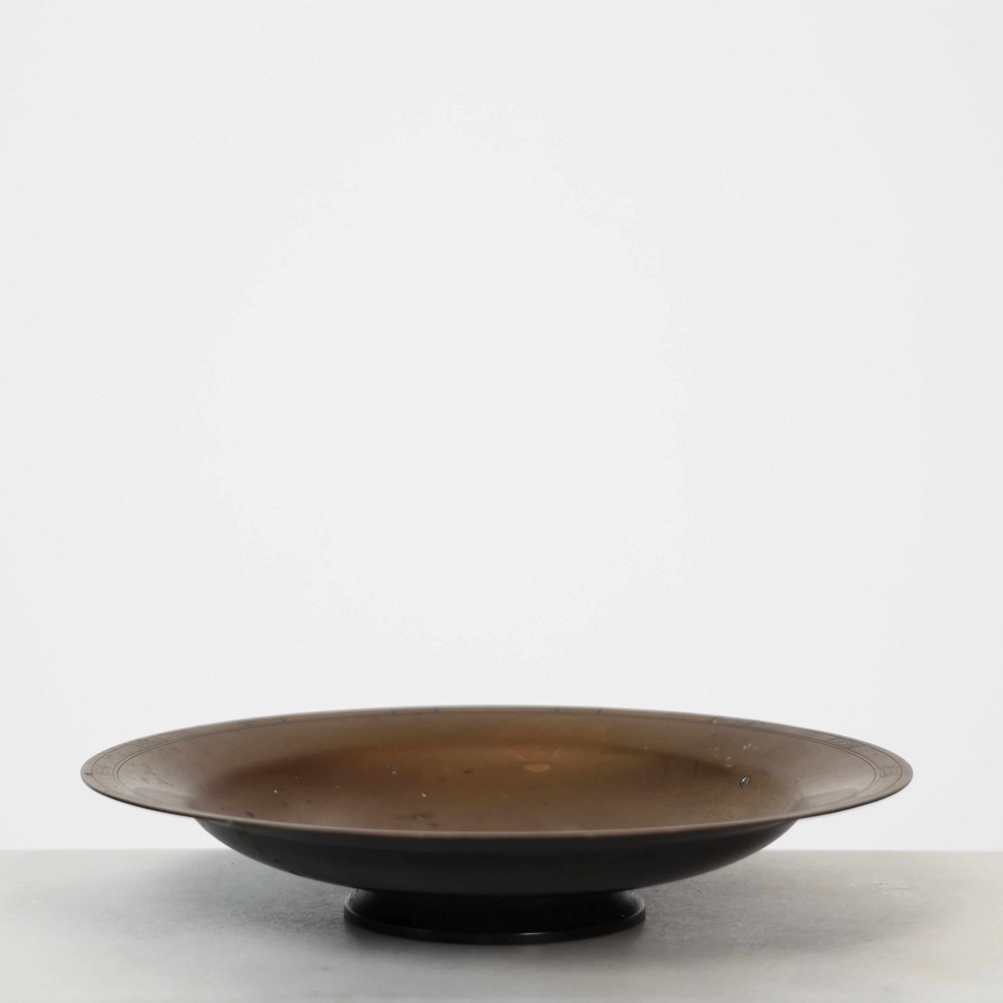 Pedestal Bronze Bowl by Just Andersen, 1930s, Denmark For Sale 2