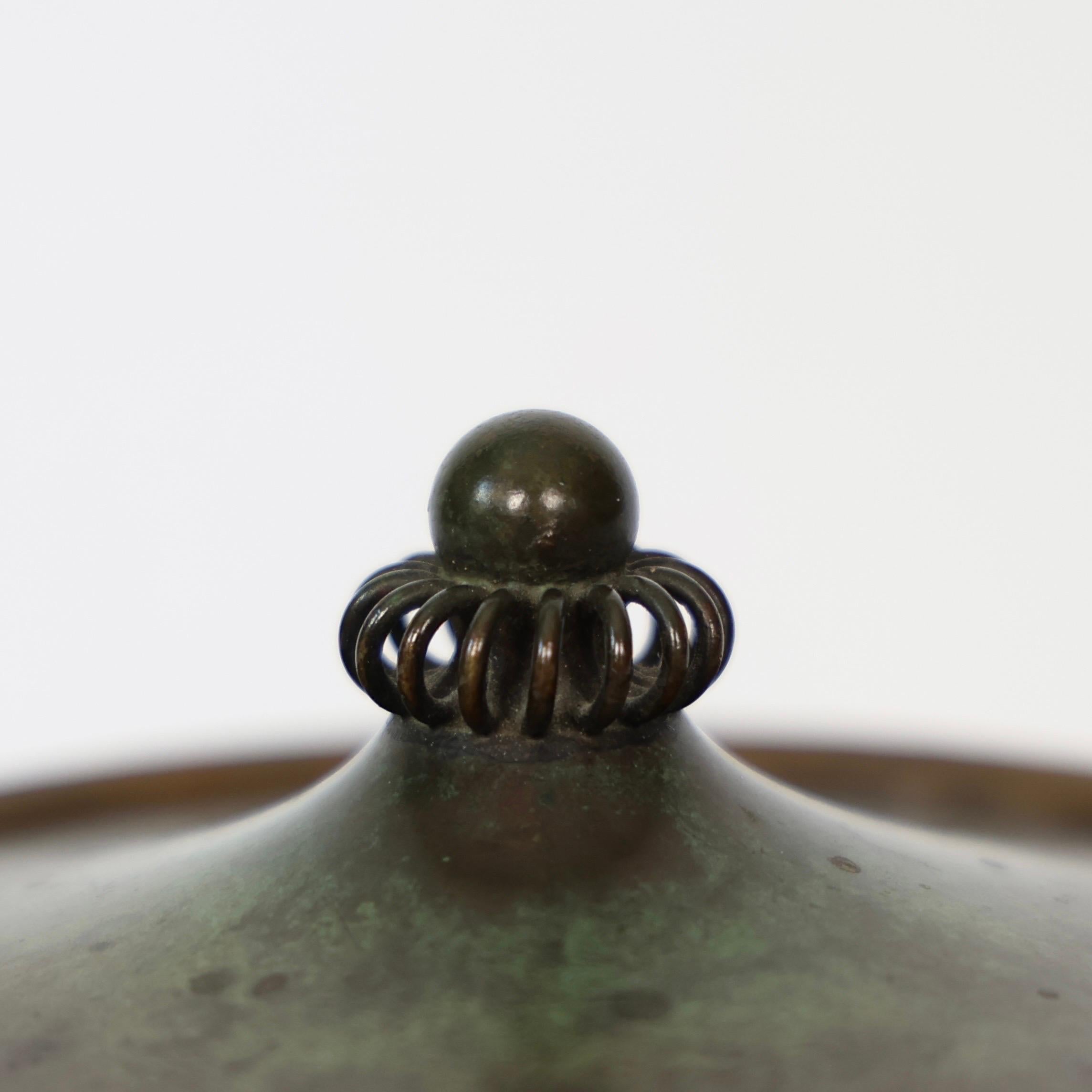 Bronze Jar by Just Andersen, 1930s, Denmark In Fair Condition For Sale In Værløse, DK
