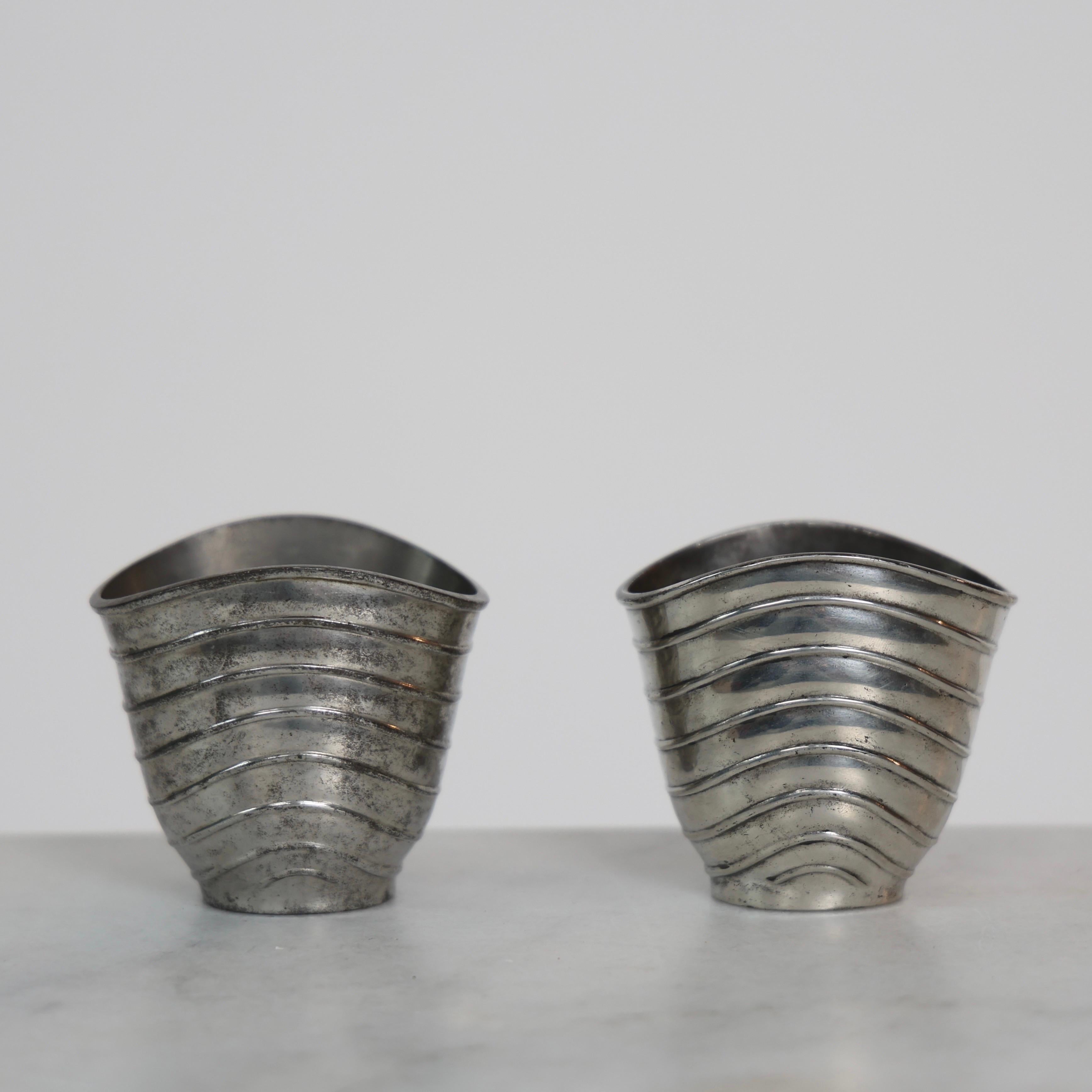 Vasi in peltro di Ellen Schlanbush per Just Andersen, anni '50, Danimarca In condizioni buone in vendita a Værløse, DK