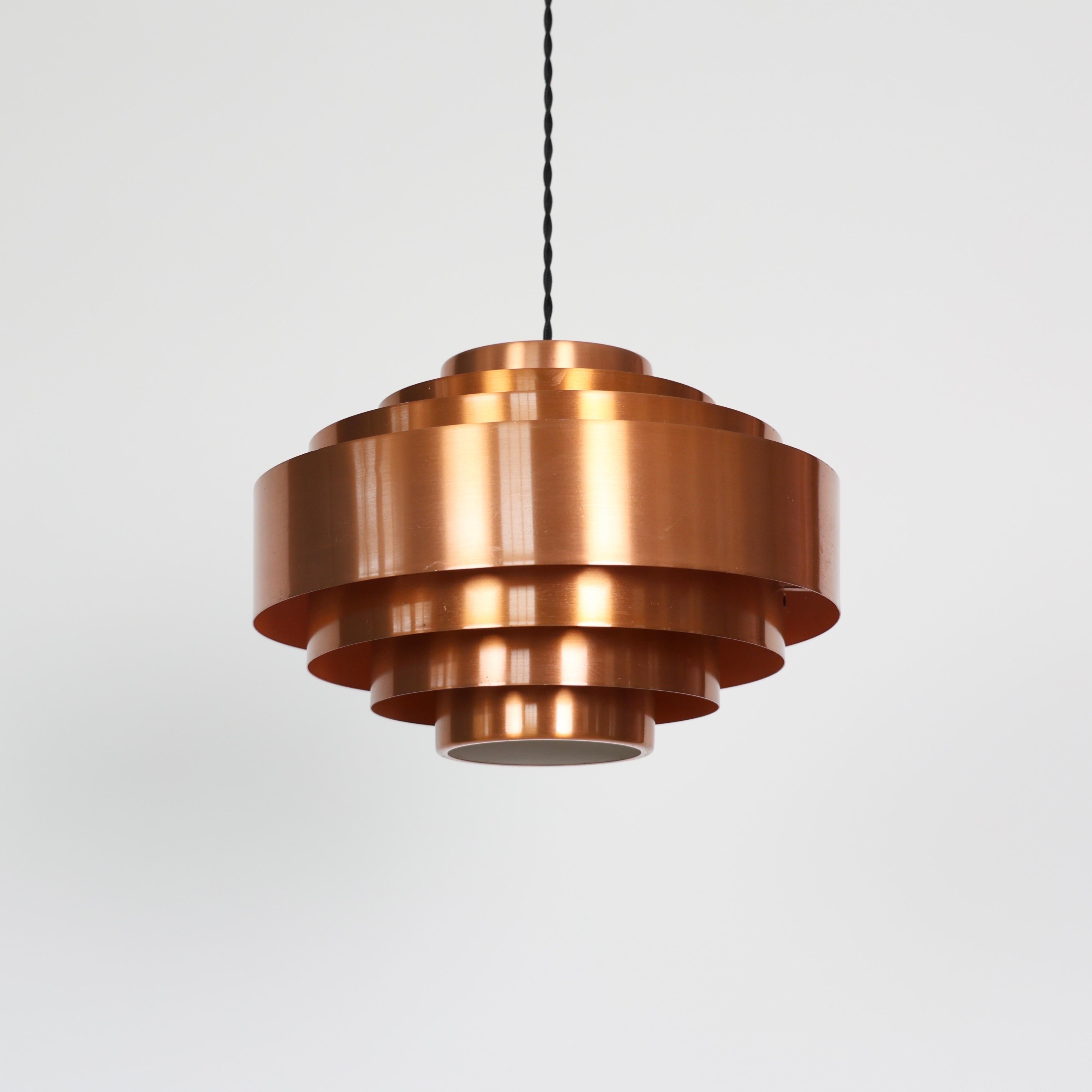 Lampada a sospensione in rame di Jo Hammerborg per Fog and Morup, 1960, Danimarca In condizioni buone in vendita a Værløse, DK