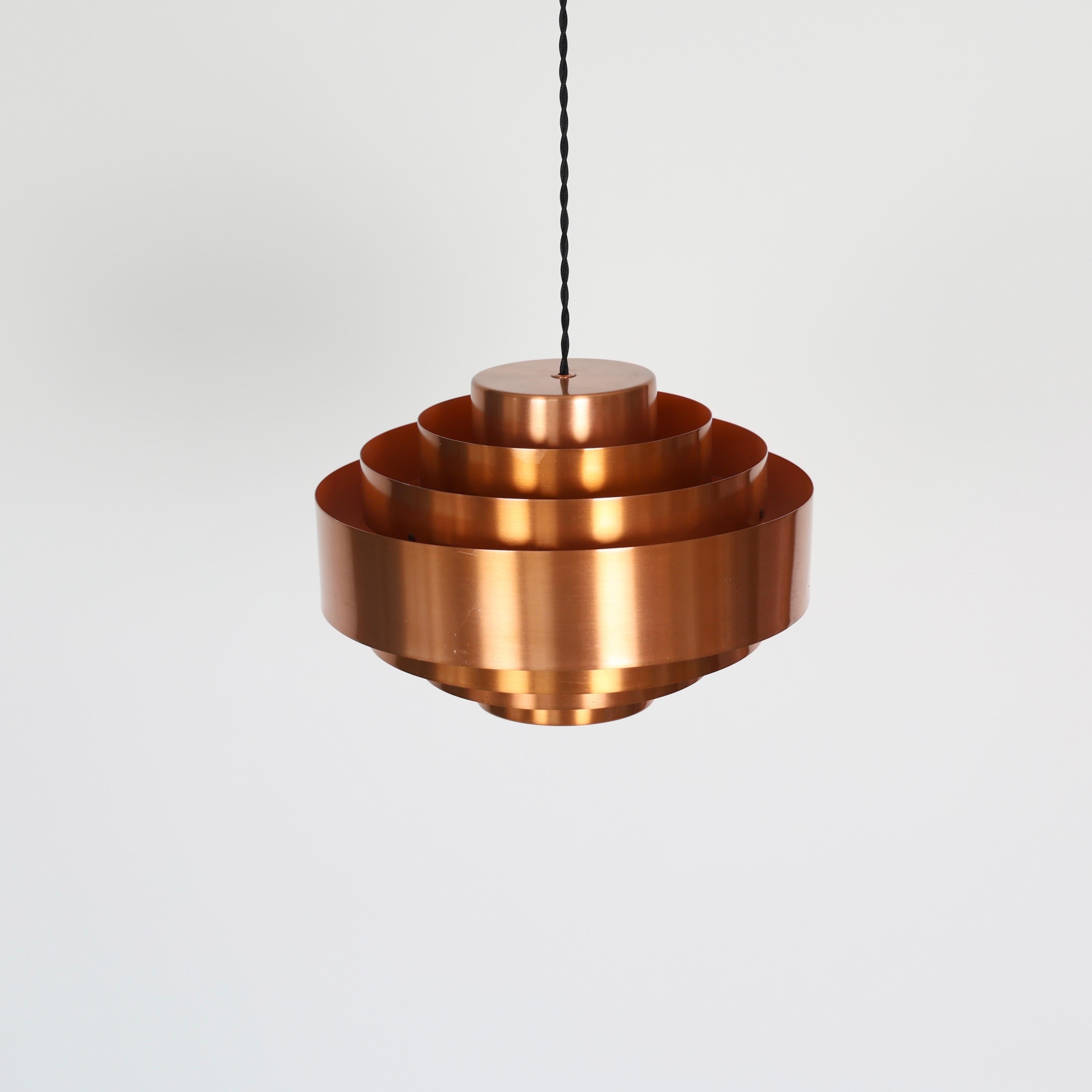 Lampada a sospensione in rame di Jo Hammerborg per Fog and Morup, 1960, Danimarca in vendita 1