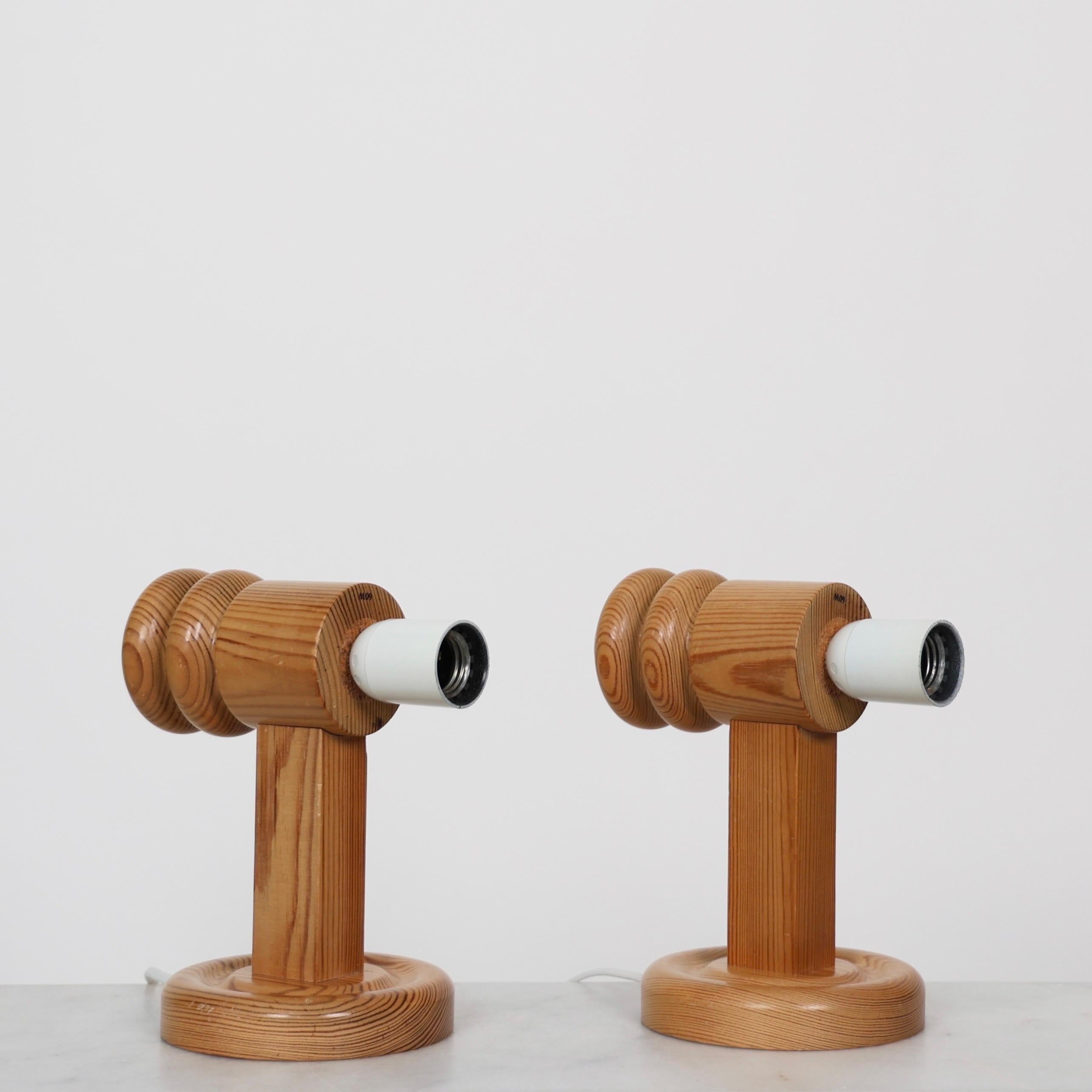 Appliques suédoises en bois de pin par Solbackens Svarveri, Suède, années 1970 en vente 3