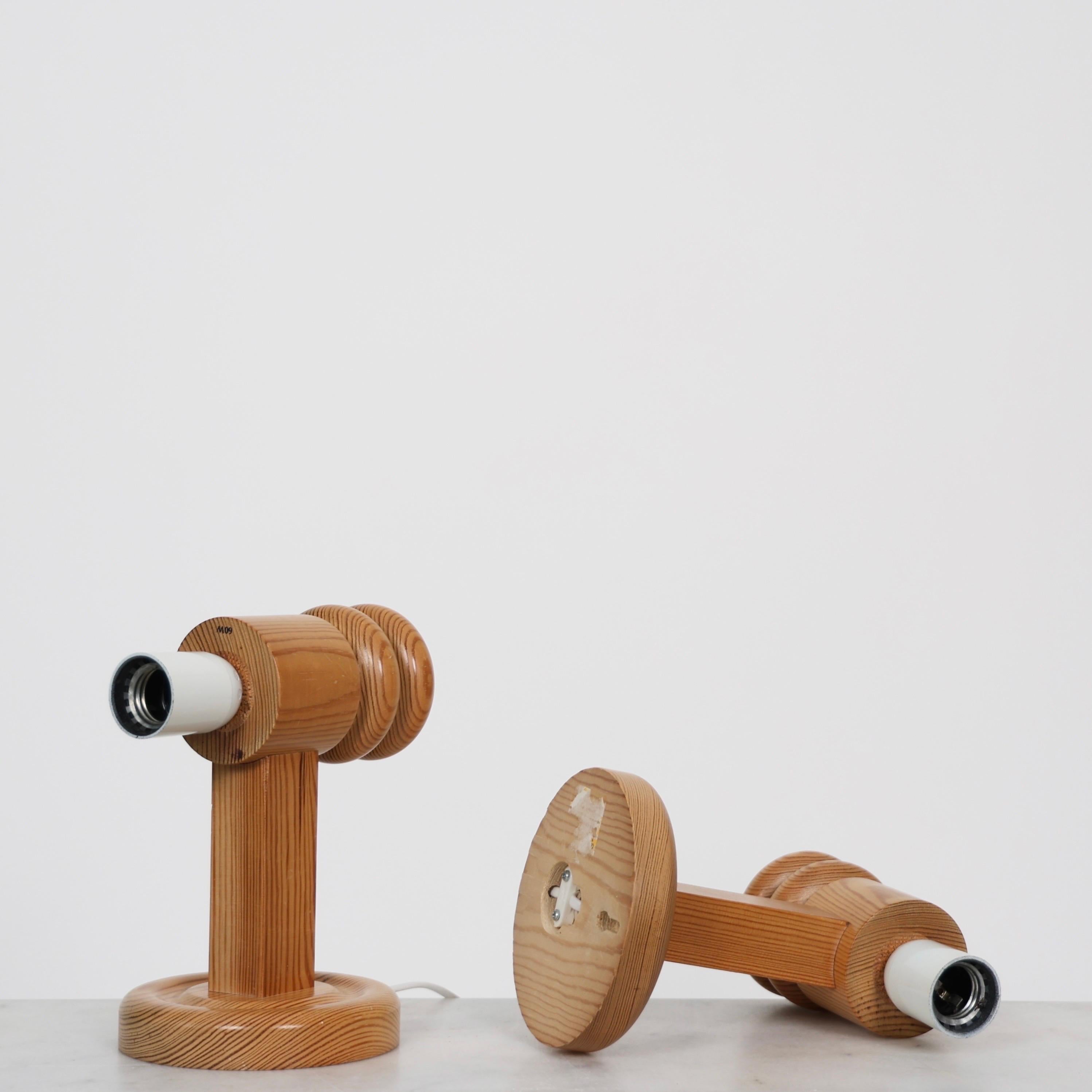 Appliques suédoises en bois de pin par Solbackens Svarveri, Suède, années 1970 en vente 4