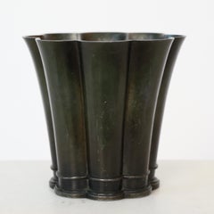 Art Deco Discometal Vase by Just Andersen, 1930s, Denmark